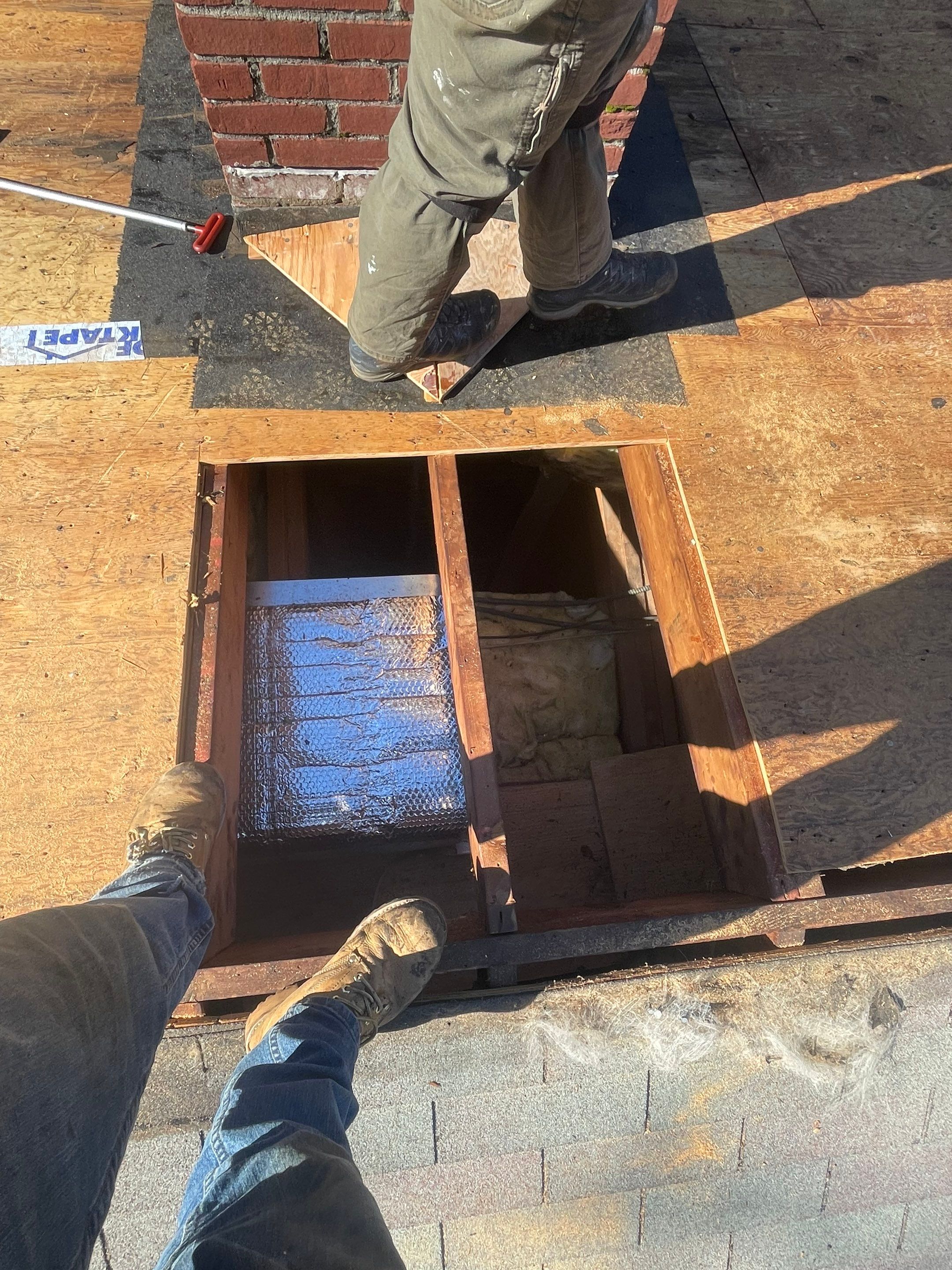 Residential Roofing Installation using Owens Corning TruDefinition Duration AR - Estate Gray & White Double 4 Siding by A Plus Exterior