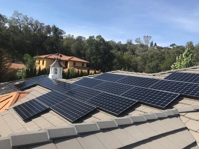 Solar panels power this home