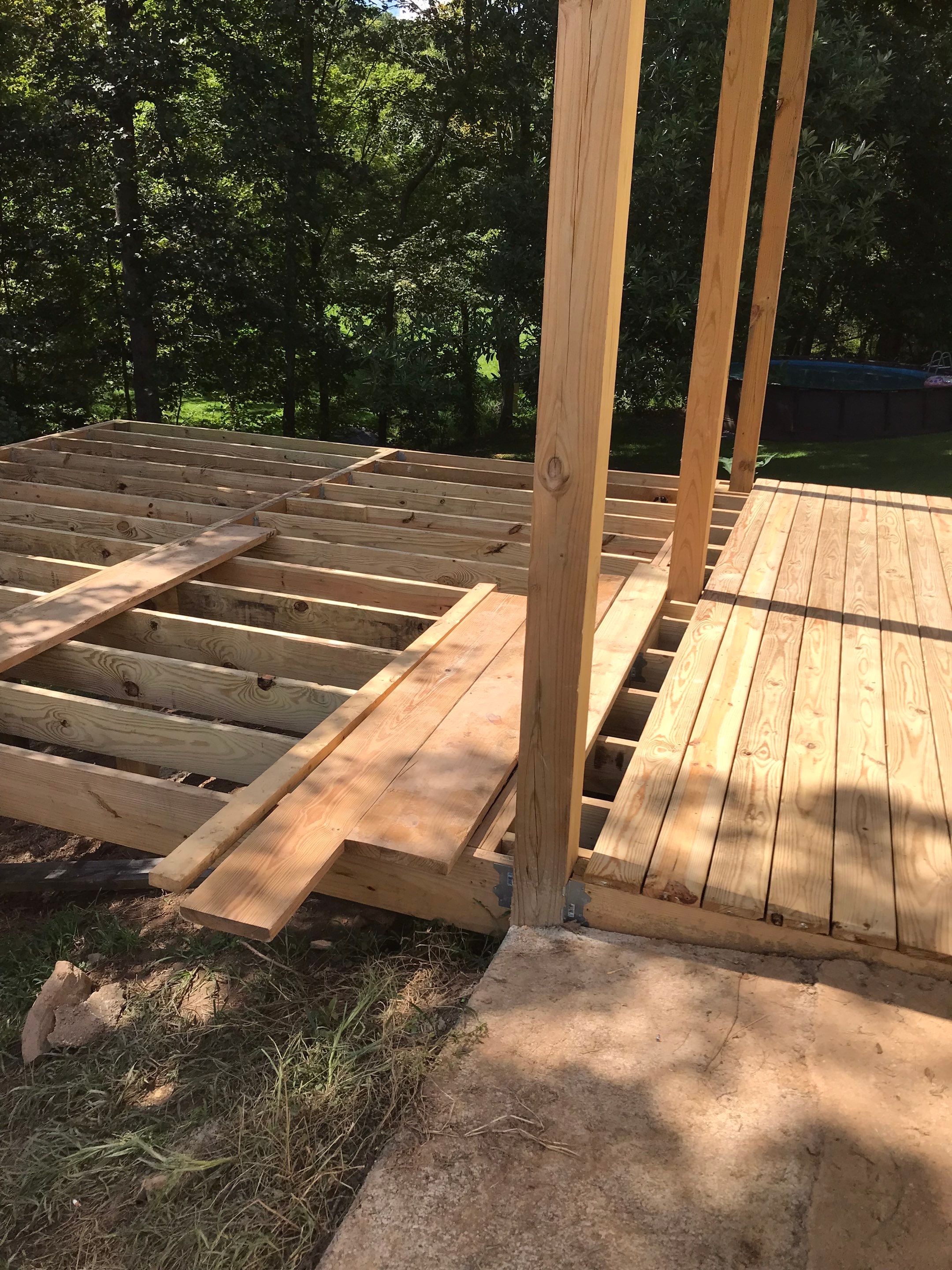 Deck Installation using Pressure Treated Lumber by Secure Construction Company Inc