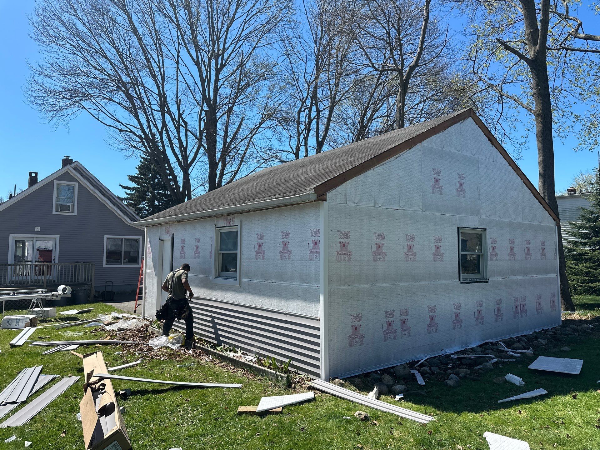 Siding Installation using Certainteed Monogram Granite Gray by A Plus Exterior