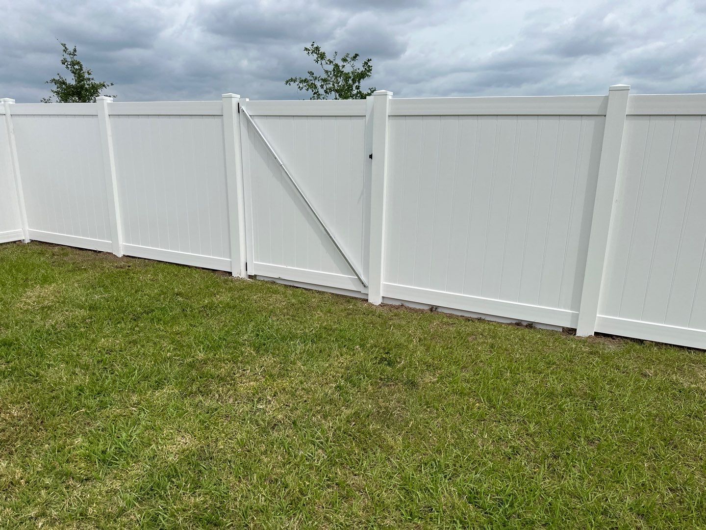 Aluminum Fence Installation using Vinyl Privacy Fence  by Asap fence and gates, LLC