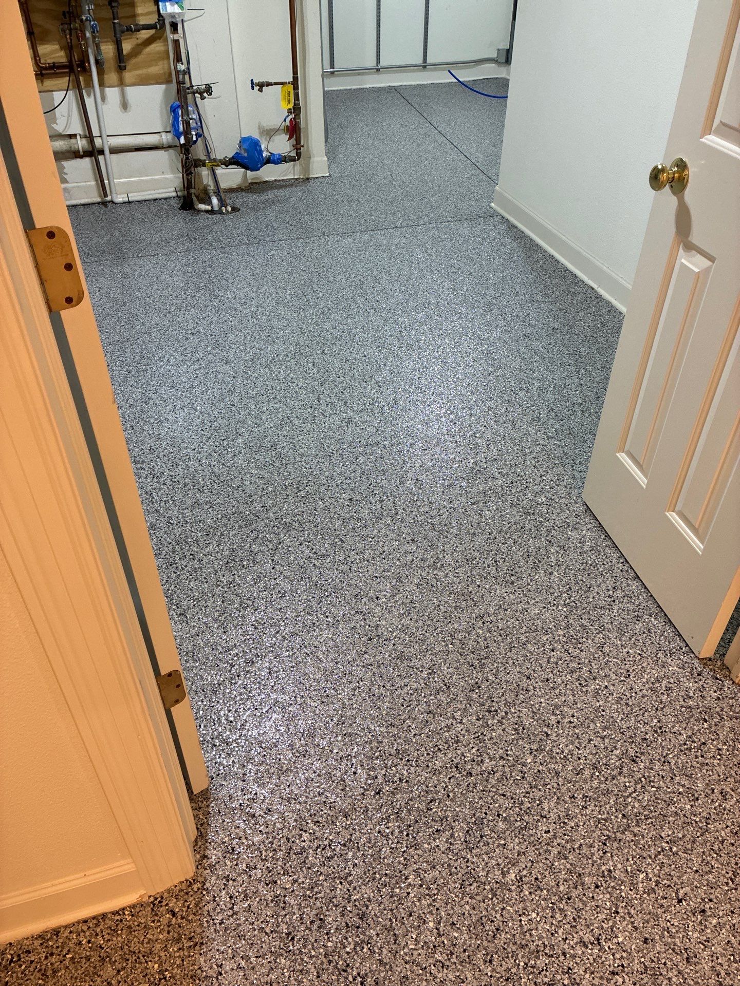 Keystone Flake Floor Coating in West Des Moines by Revival Concrete Coatings