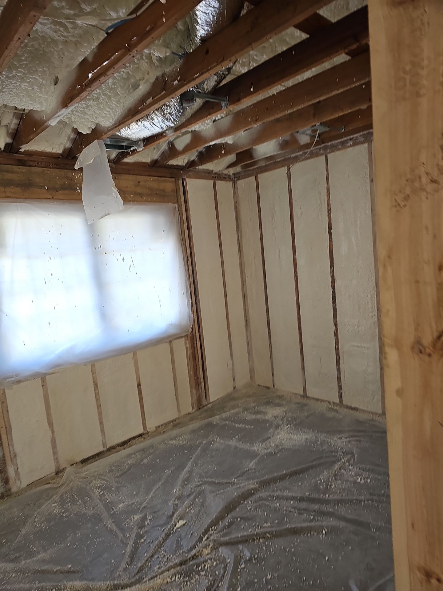 Basement Exterior Walls using Closed Cell Spray Foam by NYS Foam & Energy