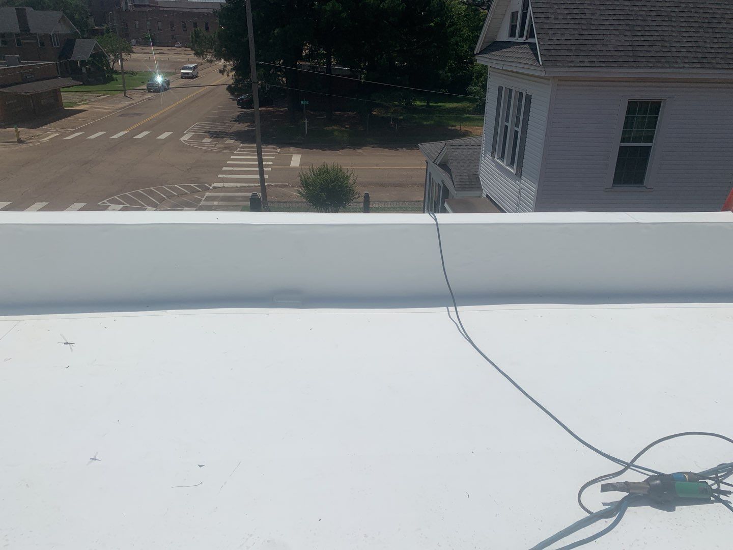 Commercial Roofing Installation using 50 mil PVC by Hostetler Roofing