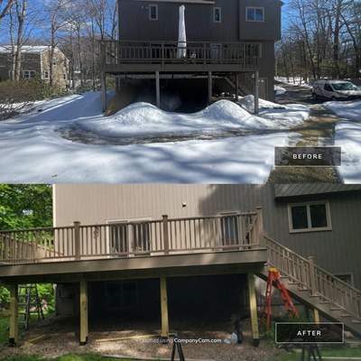 Deck Replacement using Trex Transcend Rope Swing and matching Transcend railings  and trex fascia 