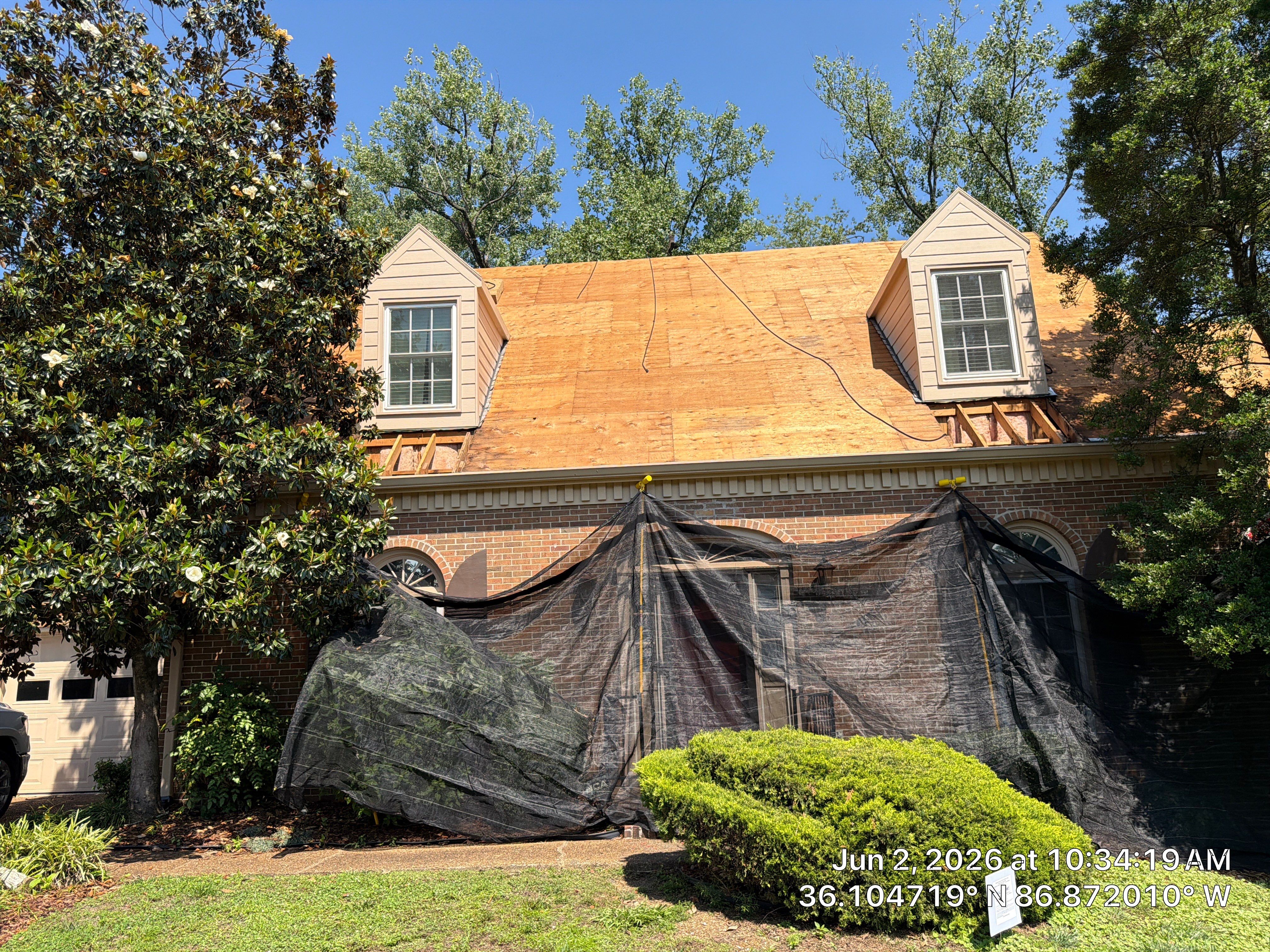Roof Tree Damage- Repair Roof Framing and Replace Shingle Roof System In Belle Meade  by Roofworx 