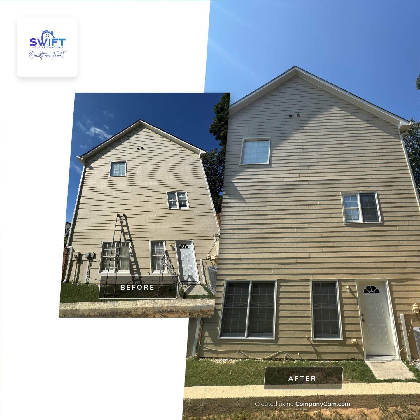 Complete Exterior House Painting and Deck Staining in Lawrenceville by Swift Home Renovations