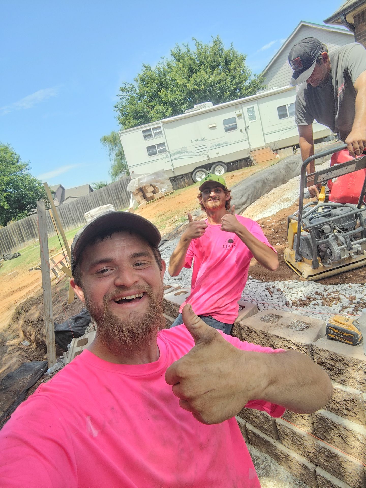 Custom Segmental Block Retaining Wall and Sod Installation in Lawton by Clays Services Inc