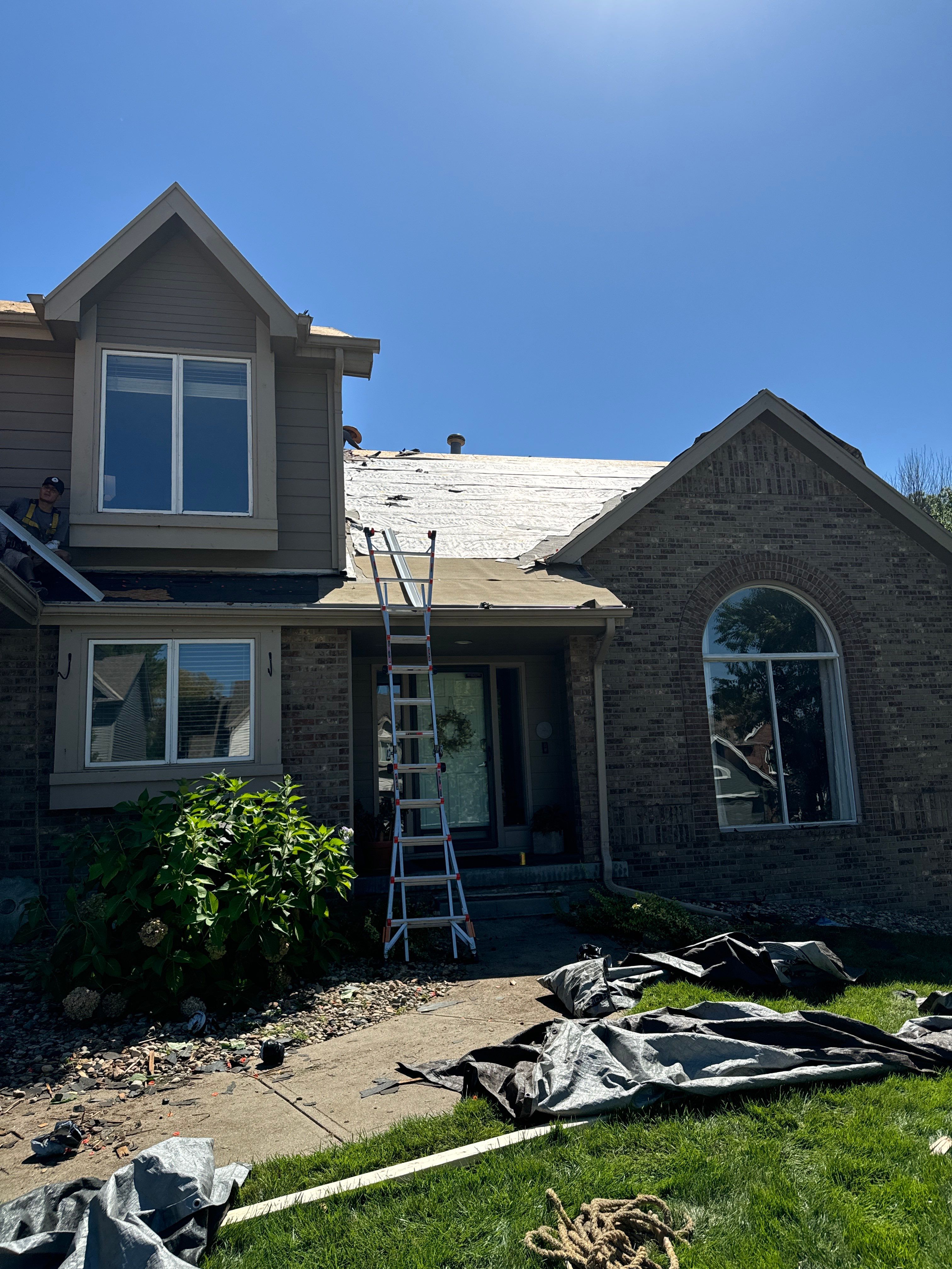 Residential Roofing Installation using IKO ArmourShake in Chalet Wood by Lightning Exteriors