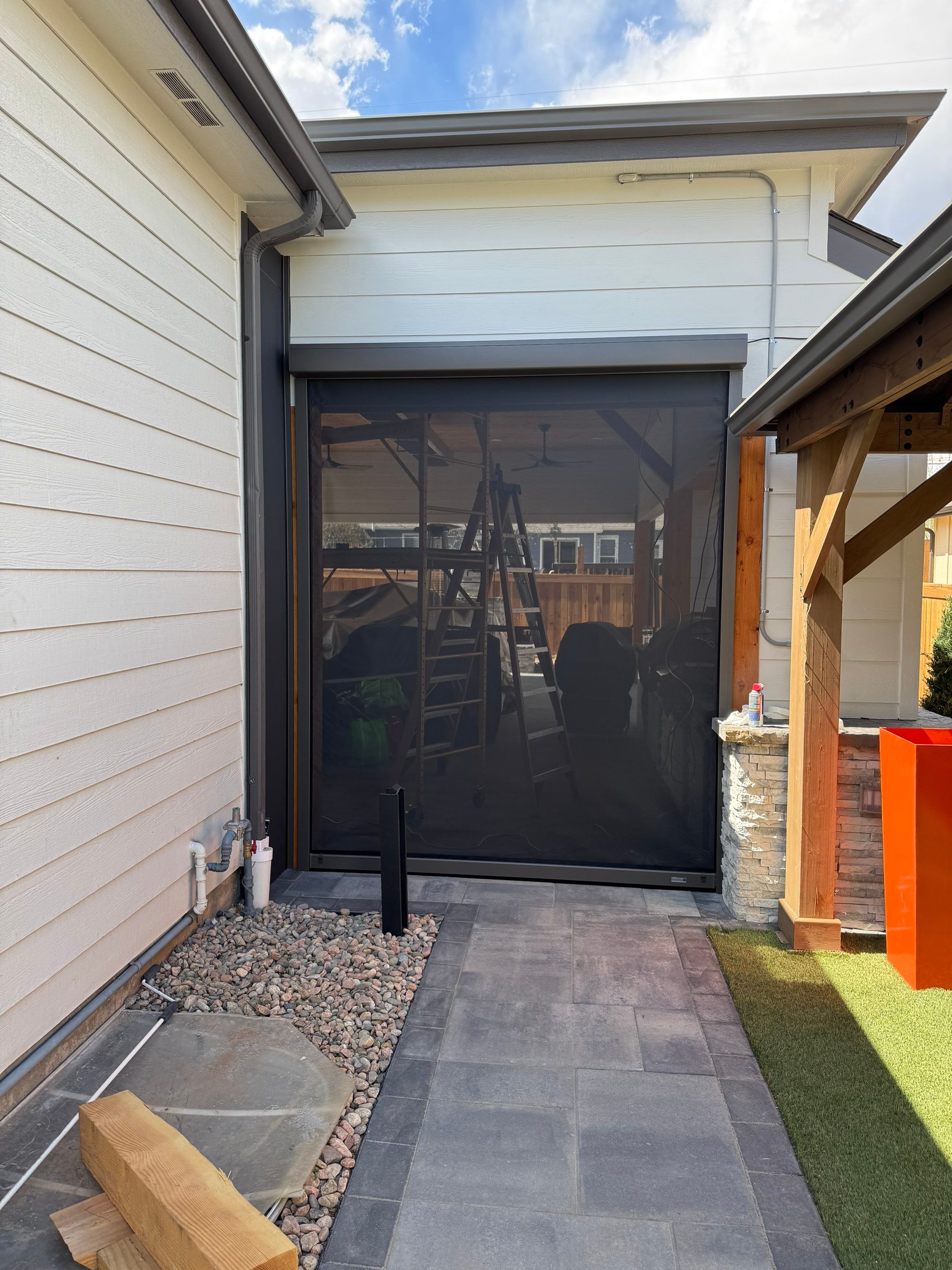 Exterior All-Weather MagnaTrack Screens Installation using Progressive MagnaTrack Screens by Outdoor Solutions Colorado