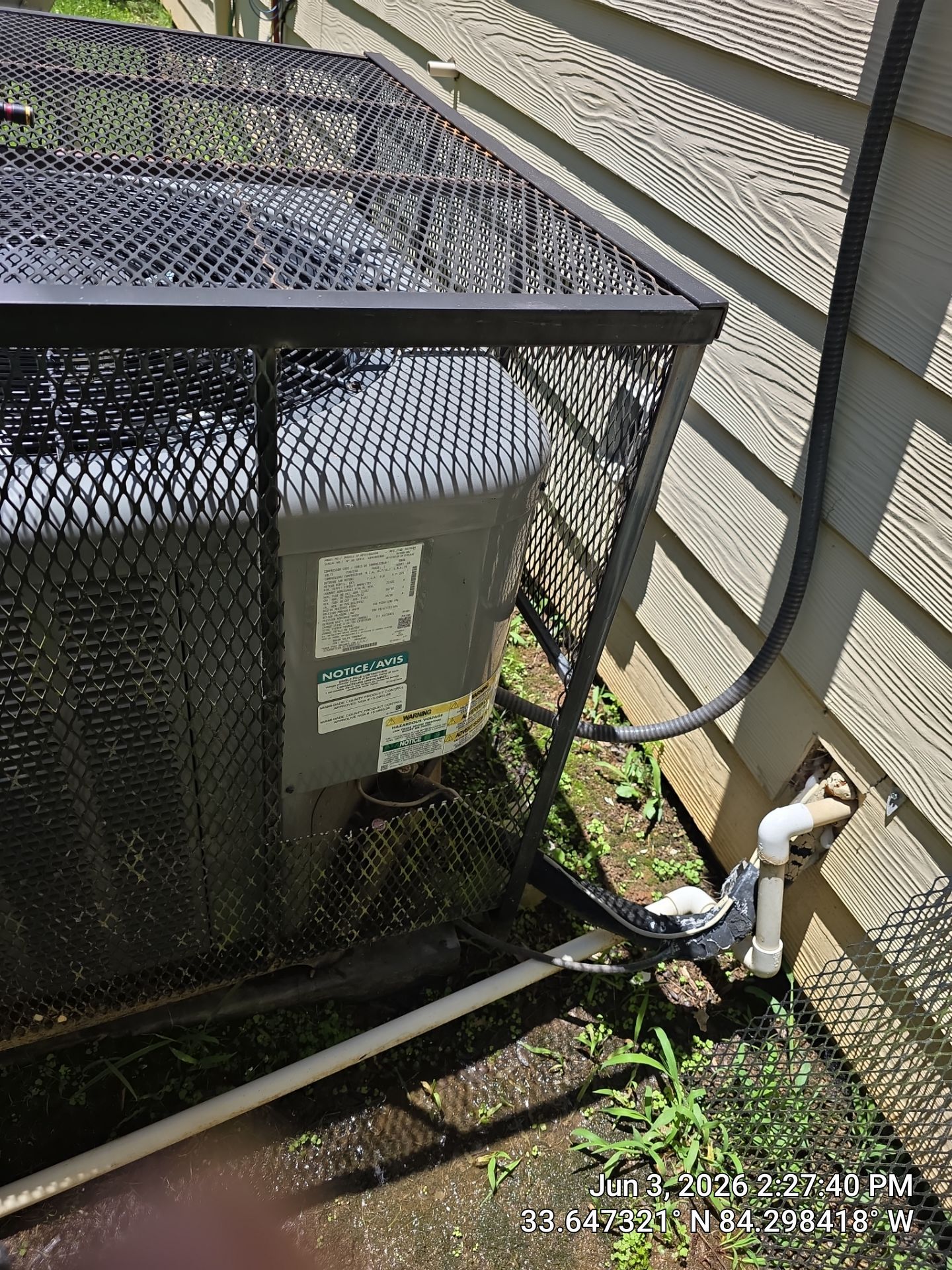Outdoor HVAC Condenser Repair and Capacitor Replacement in Ellenwood by Veasey Mechanical Services