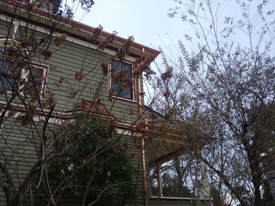 Gutter Installation using 6" Half Round Copper Gutter in West Roxbury by Gutter Pro Enterprises