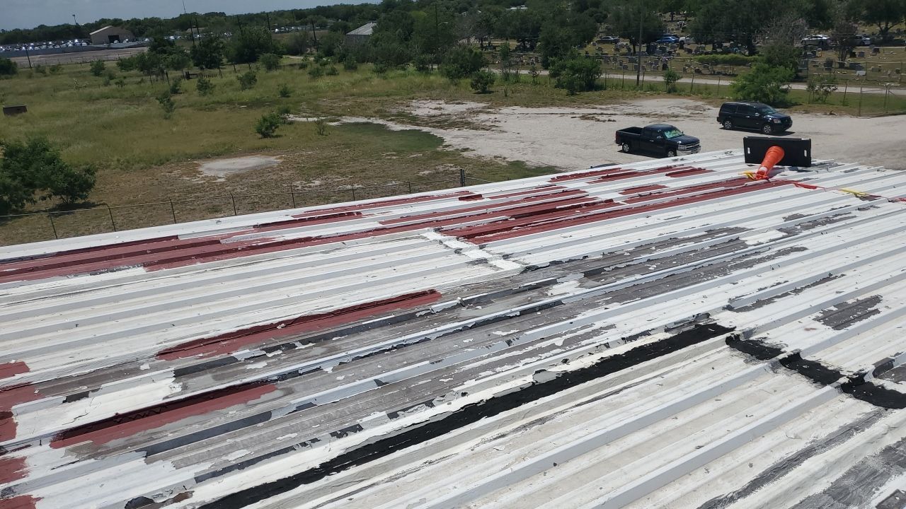 Commercial Roofing Installation using GAF 10 Year Acrylic System by Lighthouse Roofing