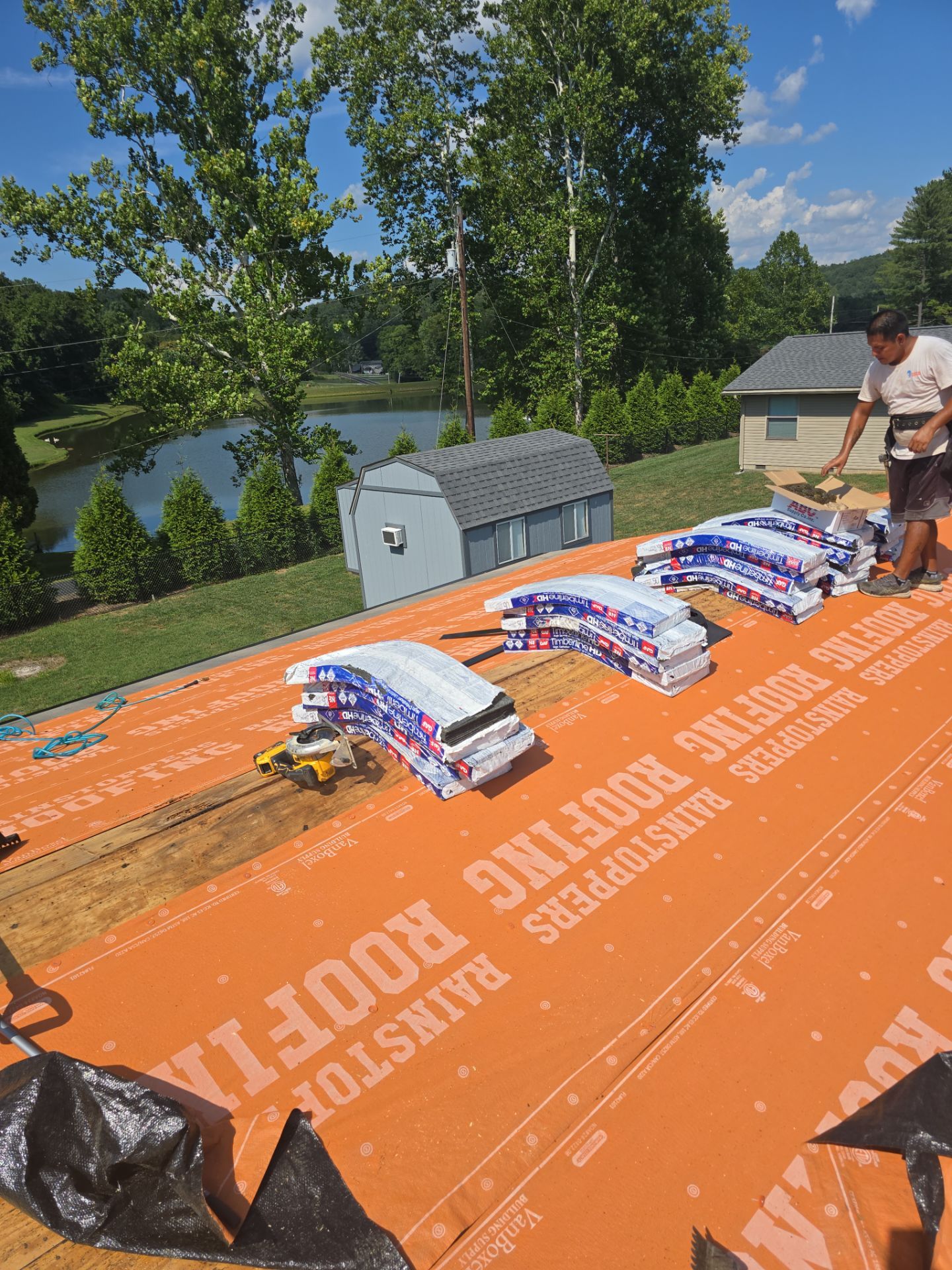 Residential Roofing Installation using GAF Timberline HDZ Charcoal by Rainstoppers Roofing