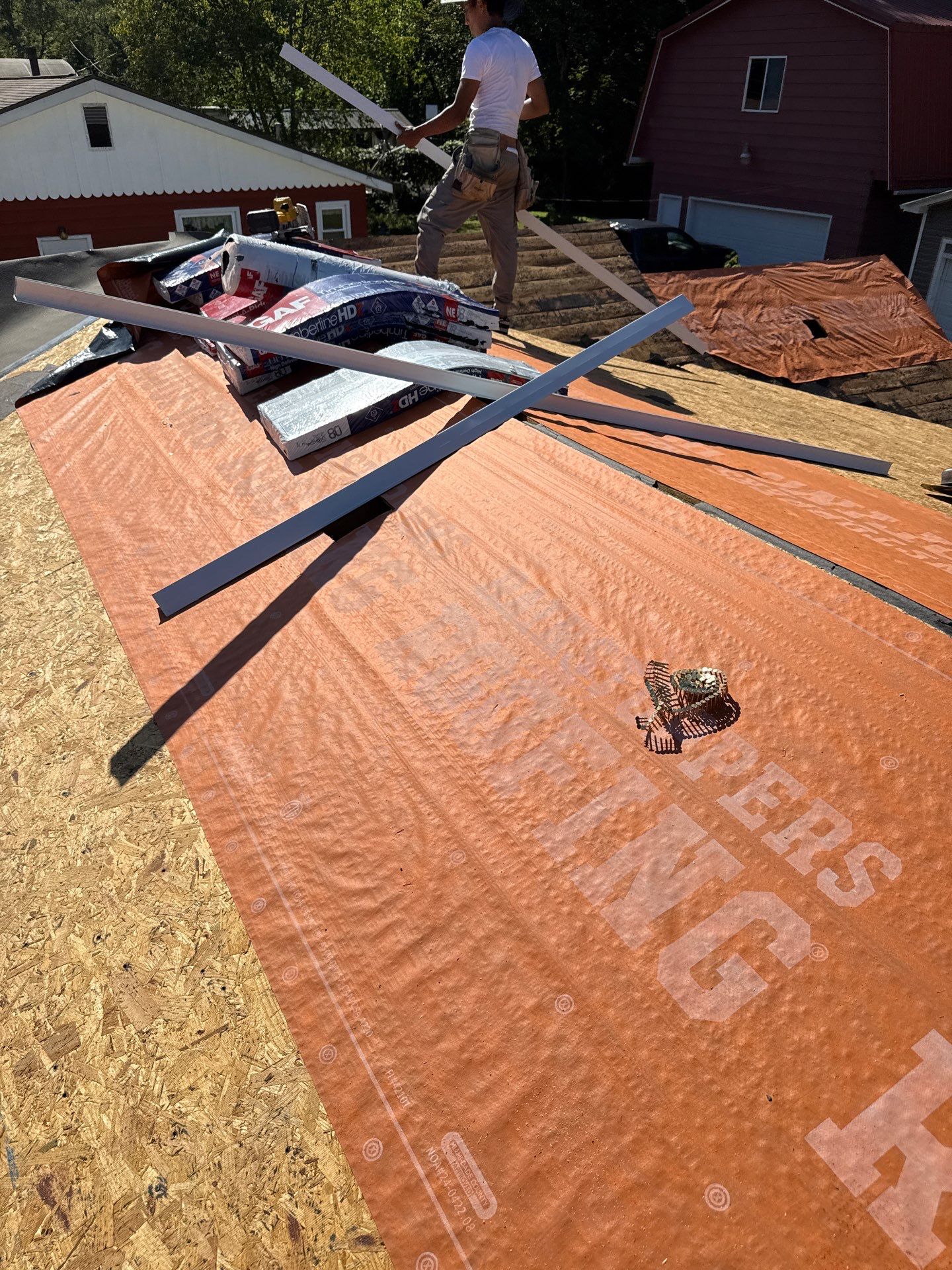 Residential Roofing Installation using GAF Timberline HDZ Charcoal by Rainstoppers Roofing