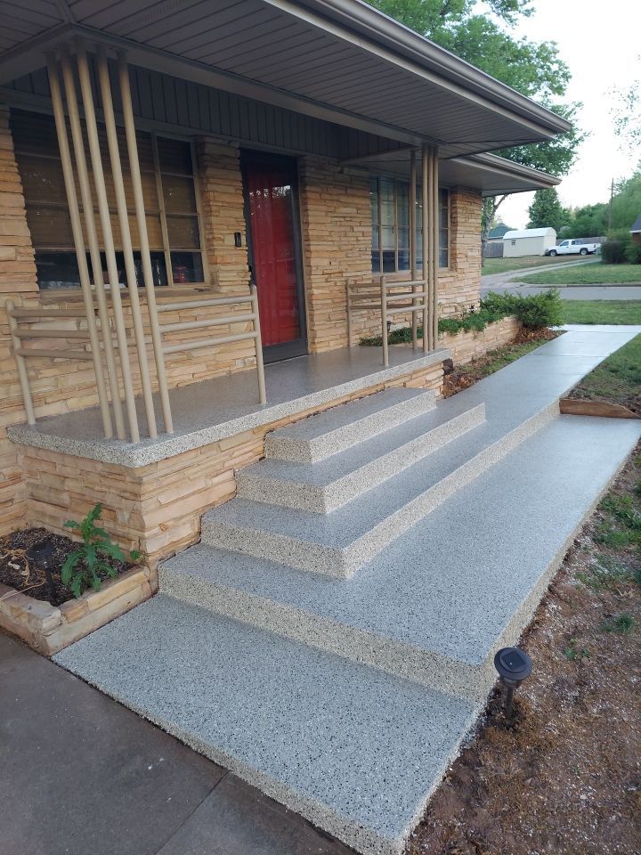 Porch Coating Installation with Mediterranean by Copperhead Coatings