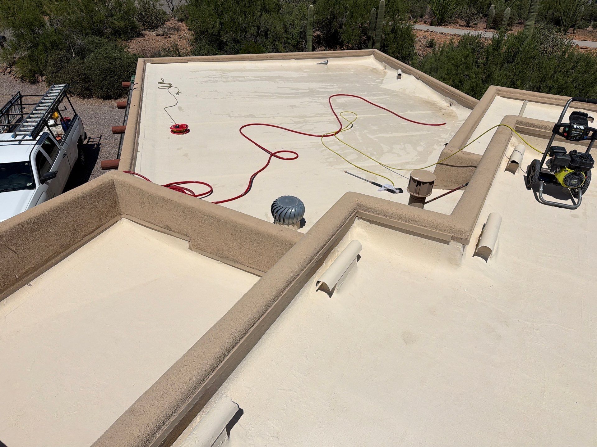 Residential Flat Roof Elastomeric Coating and Restoration in Tucson by West Coast Roofing AZ