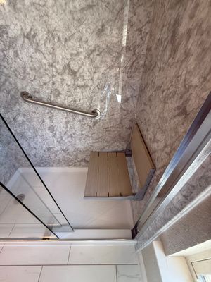 La Vernia Tub-to-Shower Conversion | Accessible Walk-In Shower Upgrade