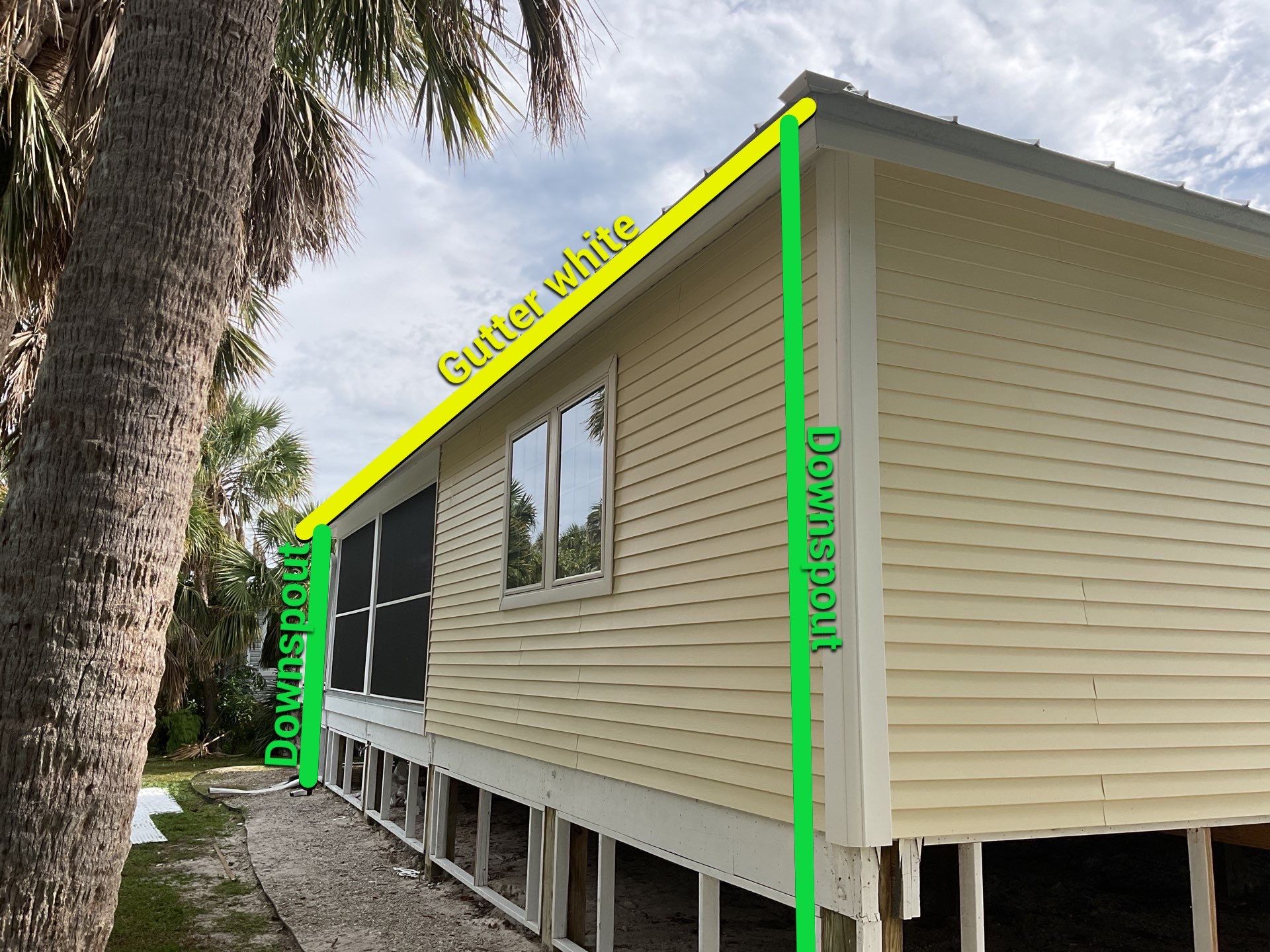 White K-Style Gutters for Beach Homes in Sanibel FL by Gutter Professors