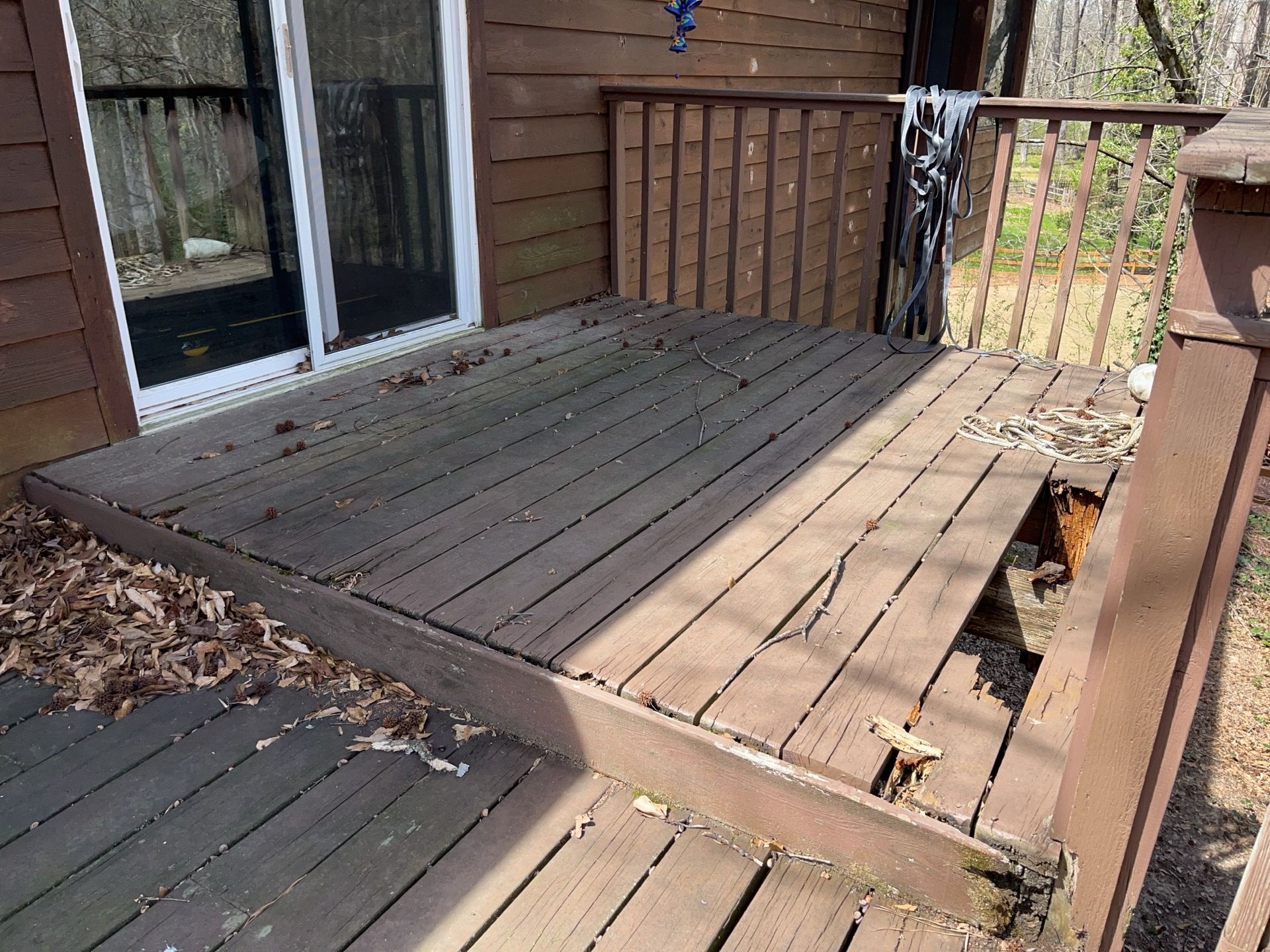 Atlanta, GA Front Porch Deck Rebuild using Timbertech and Pressure Treated Pine by Nelson Exteriors 