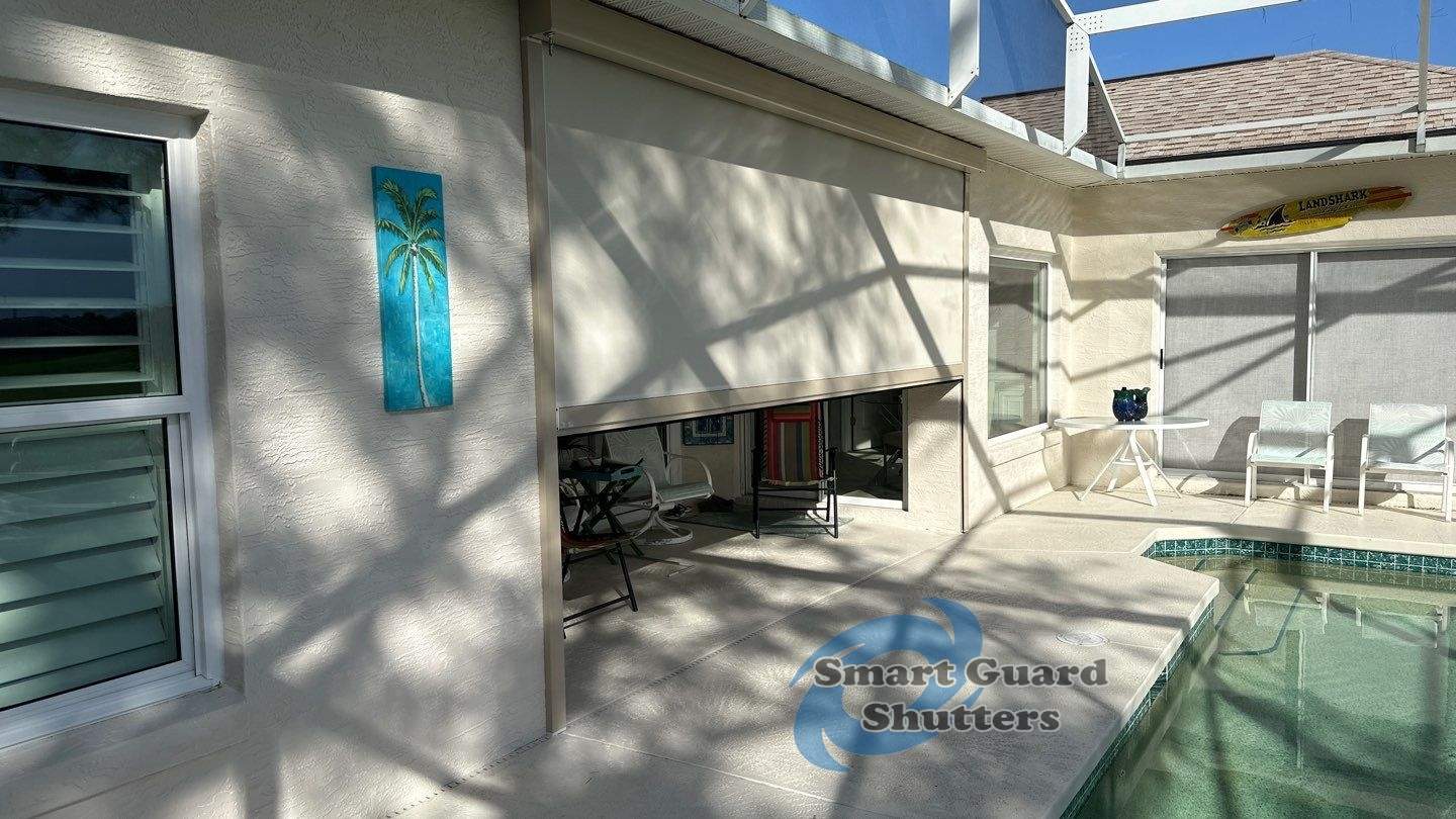 Hurricane Protection in Beige by Smart Guard Shutters