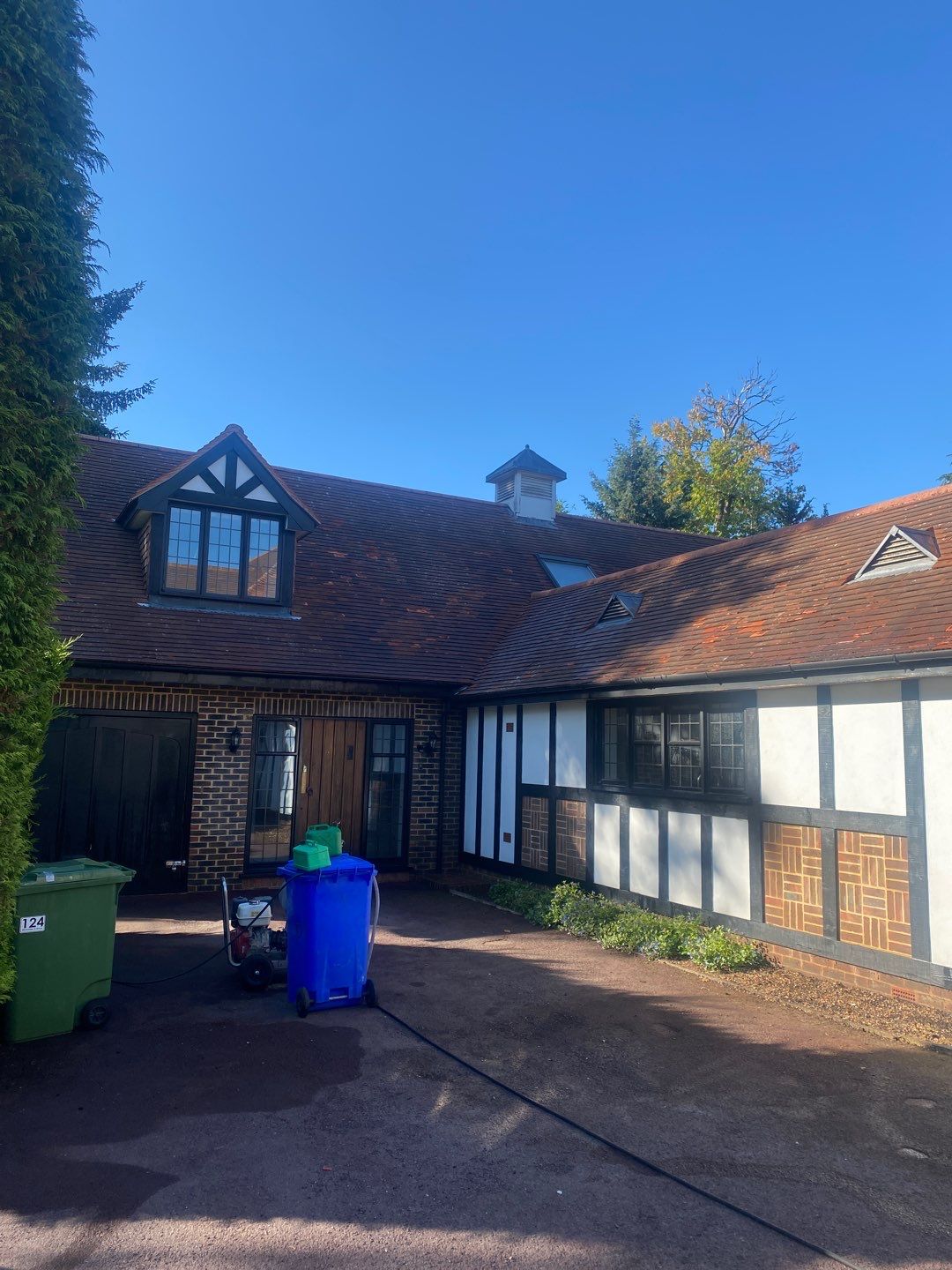Roof Cleanin and tile repacement using Honda 15lpm Low Pressure Washing Machine by Ges Exterior Cleaning ltd