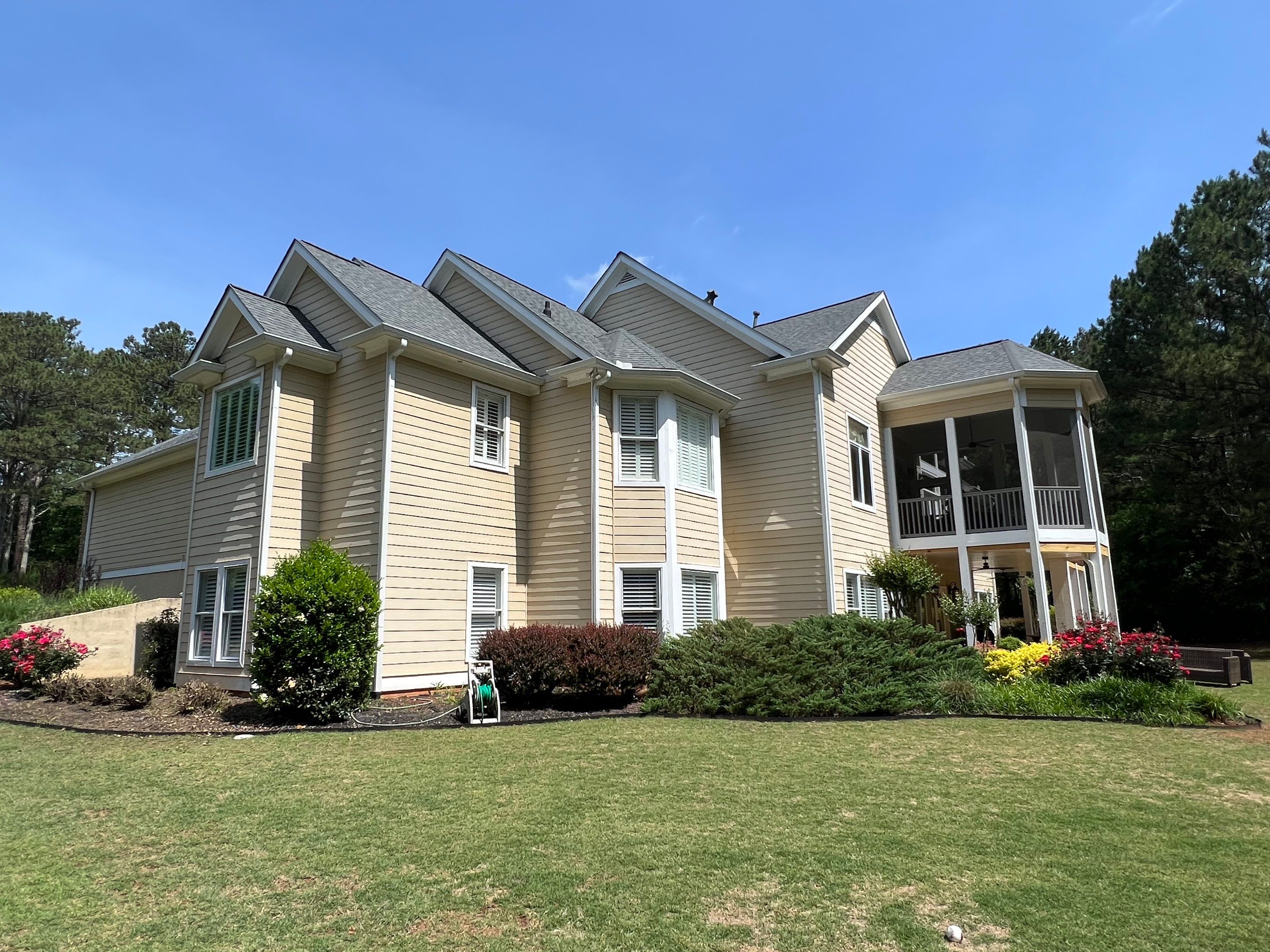 Sage Green Exterior House Painting and Trim Refresh in McDonough by Swift Home Renovations