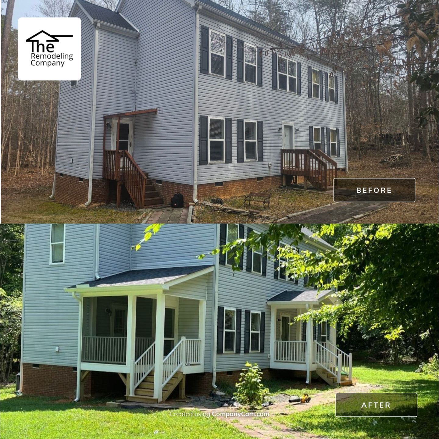 Screen Porch and Matching Front Entry Addition in Chapel Hill by The Remodeling Company