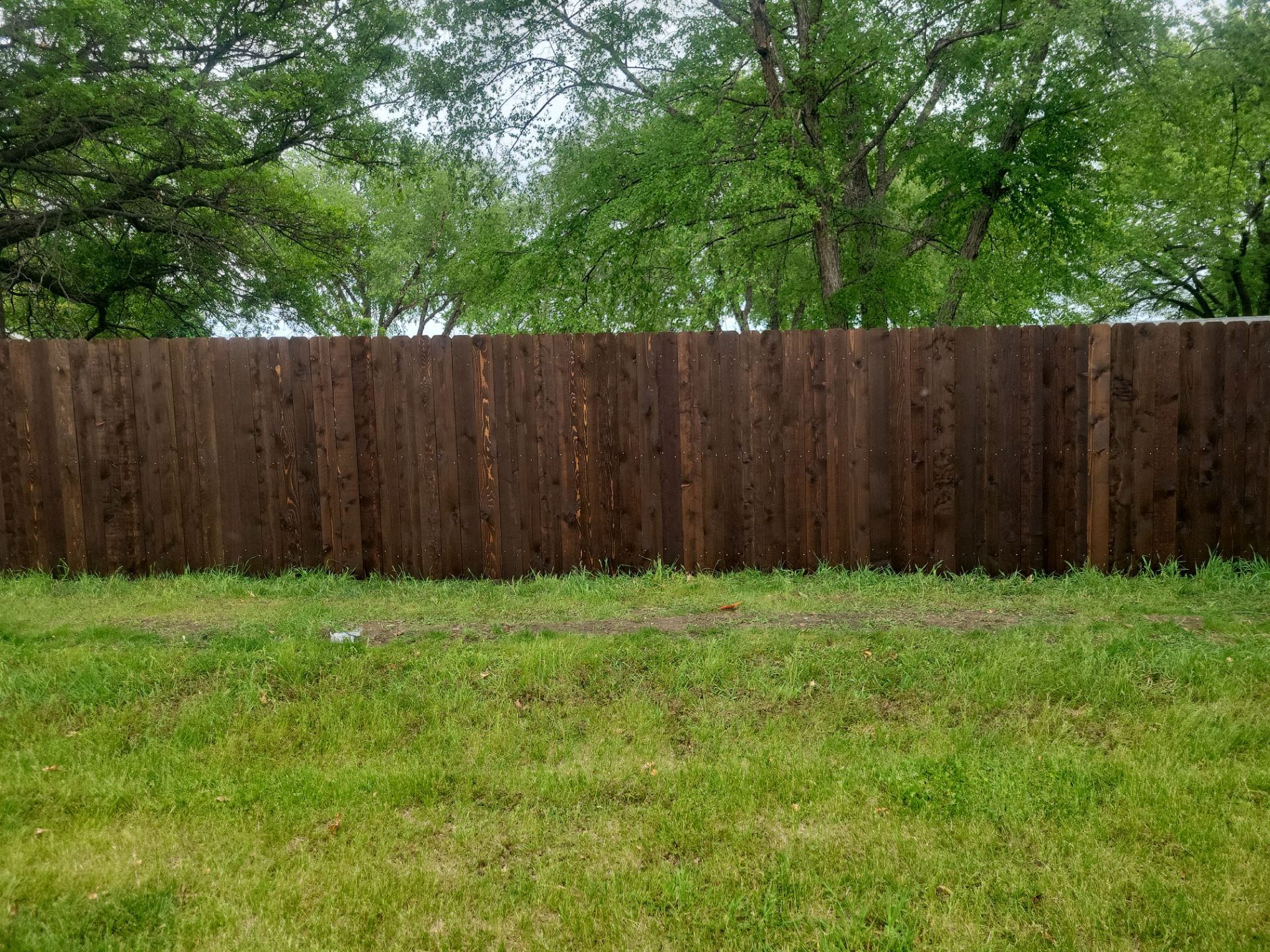 Chain Link and Cedar Privacy in Grundy Center by Perfect Picket Fence and Stain