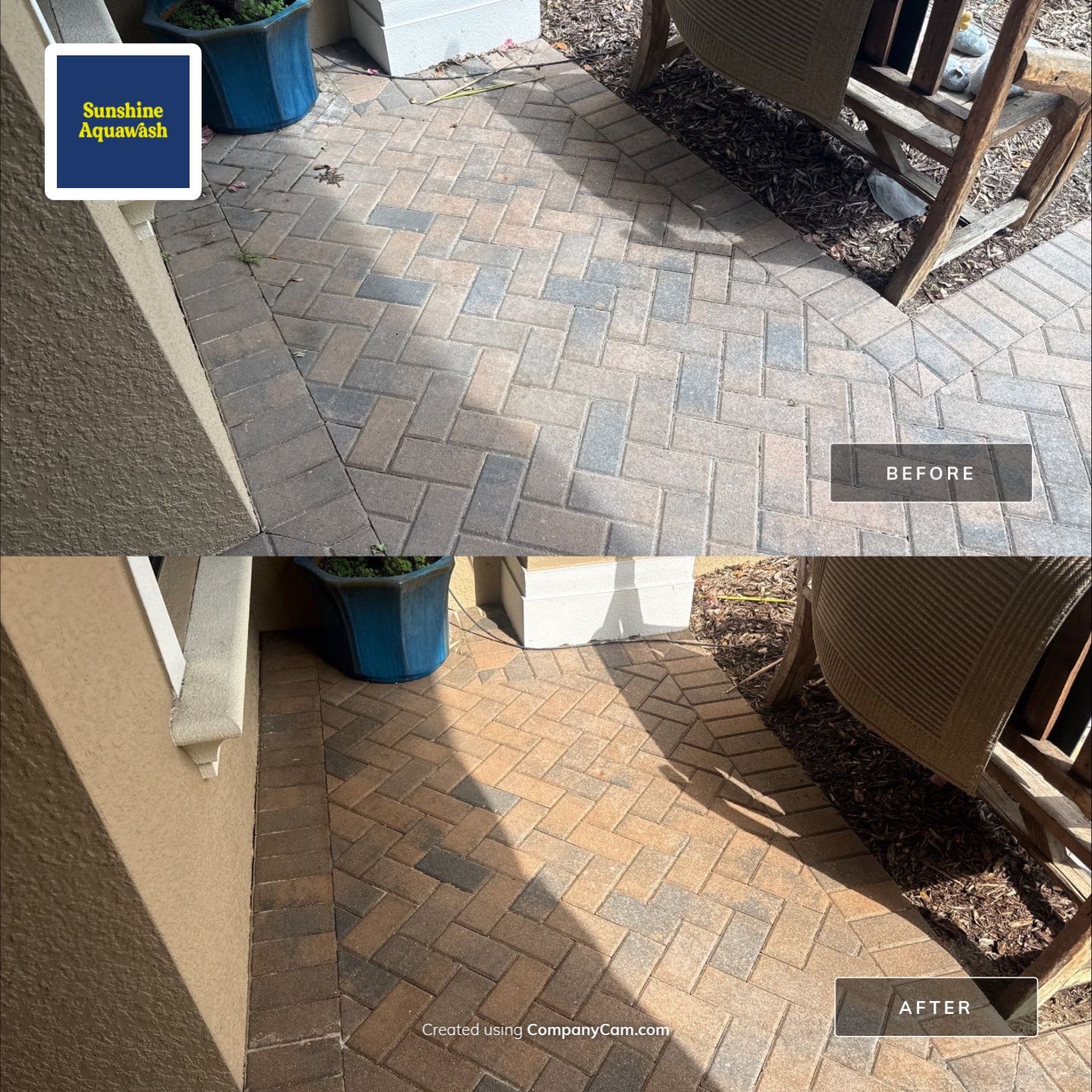 Paver Driveway & Entryway Cleaning in River Wind – Bradenton, FL by Sunshine AquaWash
