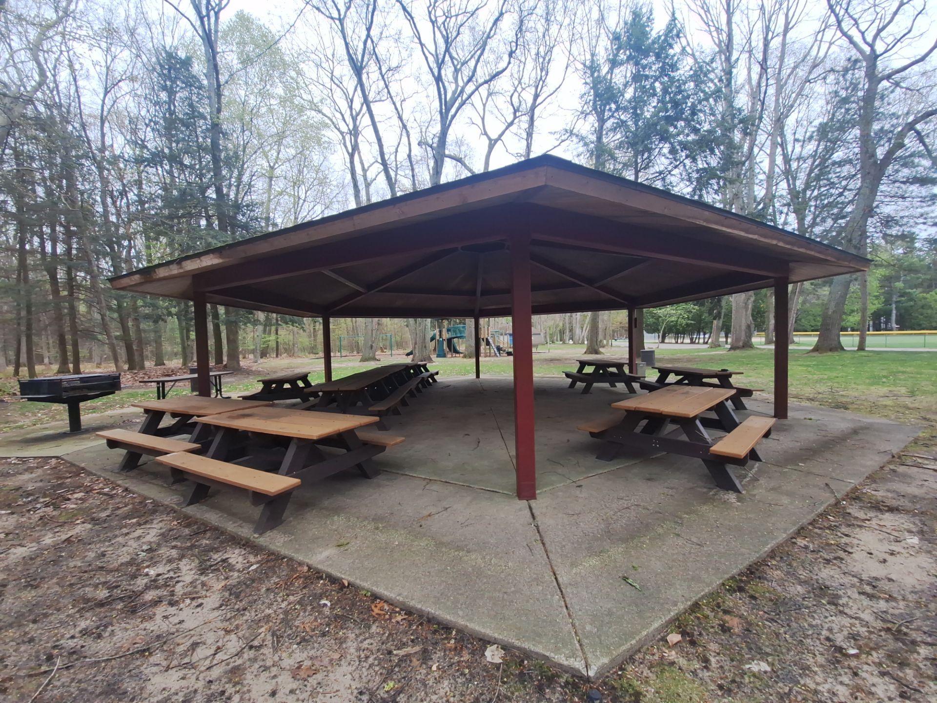 Grand Haven Park Pavilion Painting and Wood Ceiling Refinishing by Gordon Painting