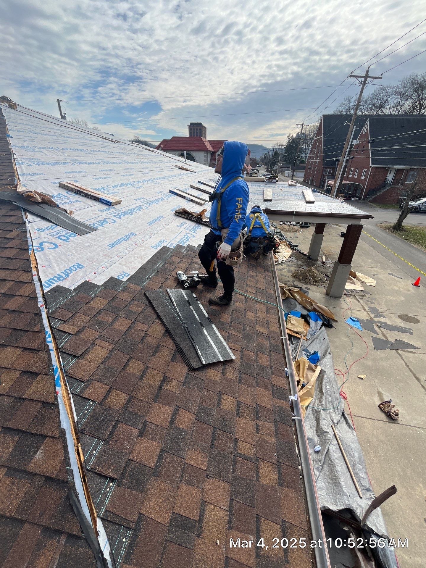 Commercial Roofing Installation using Certainteed Landmark Pro Shingles by Fahey Roofing + Contracting