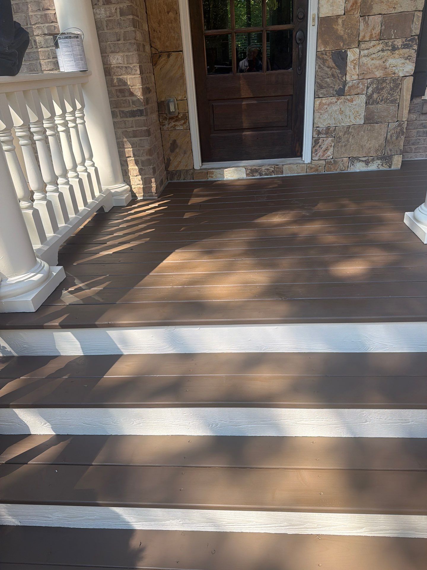 Alpharetta, GA Front Porch Replacement using Cedar Decking by Nelson Exteriors