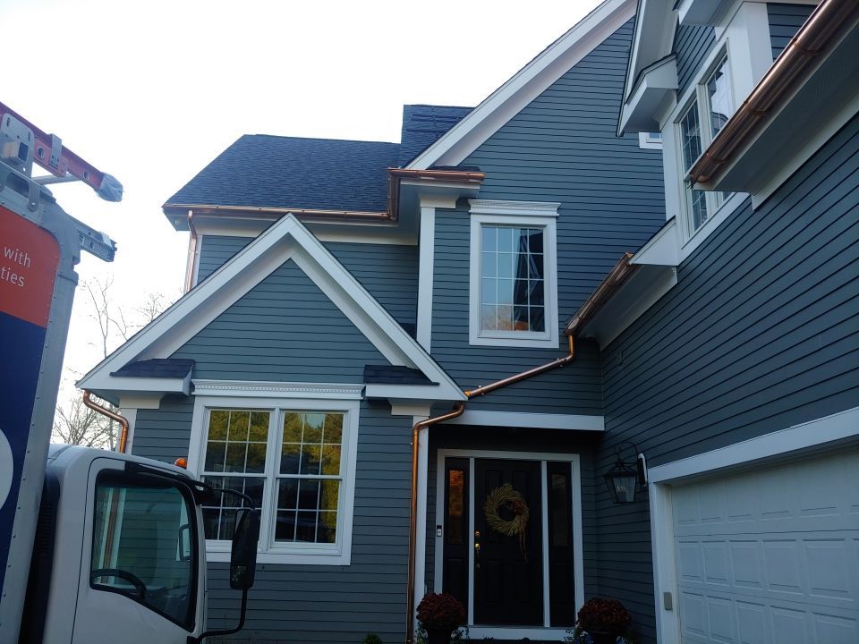 Rehoboth, MA Gutter Installation using 6" Half Round Copper Gutter by Gutter Pro Enterprises