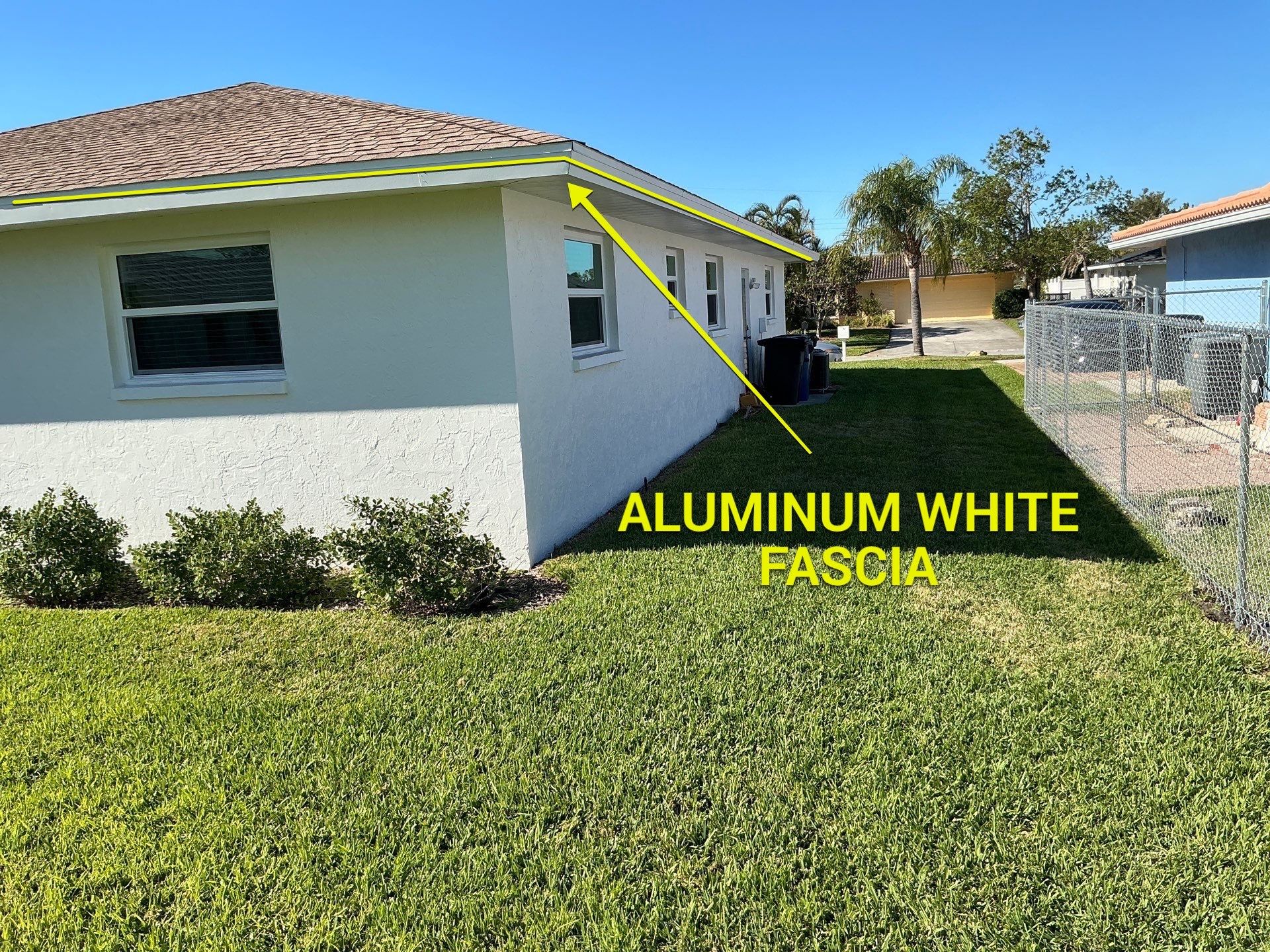 Aluminum White Soffit Installation in Sarasota FL by Gutter Professors