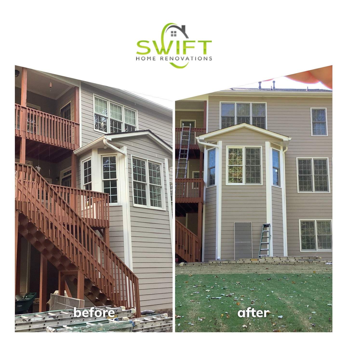 Full Exterior Residential Painting and Siding Refresh in Marietta by Swift Home Renovations
