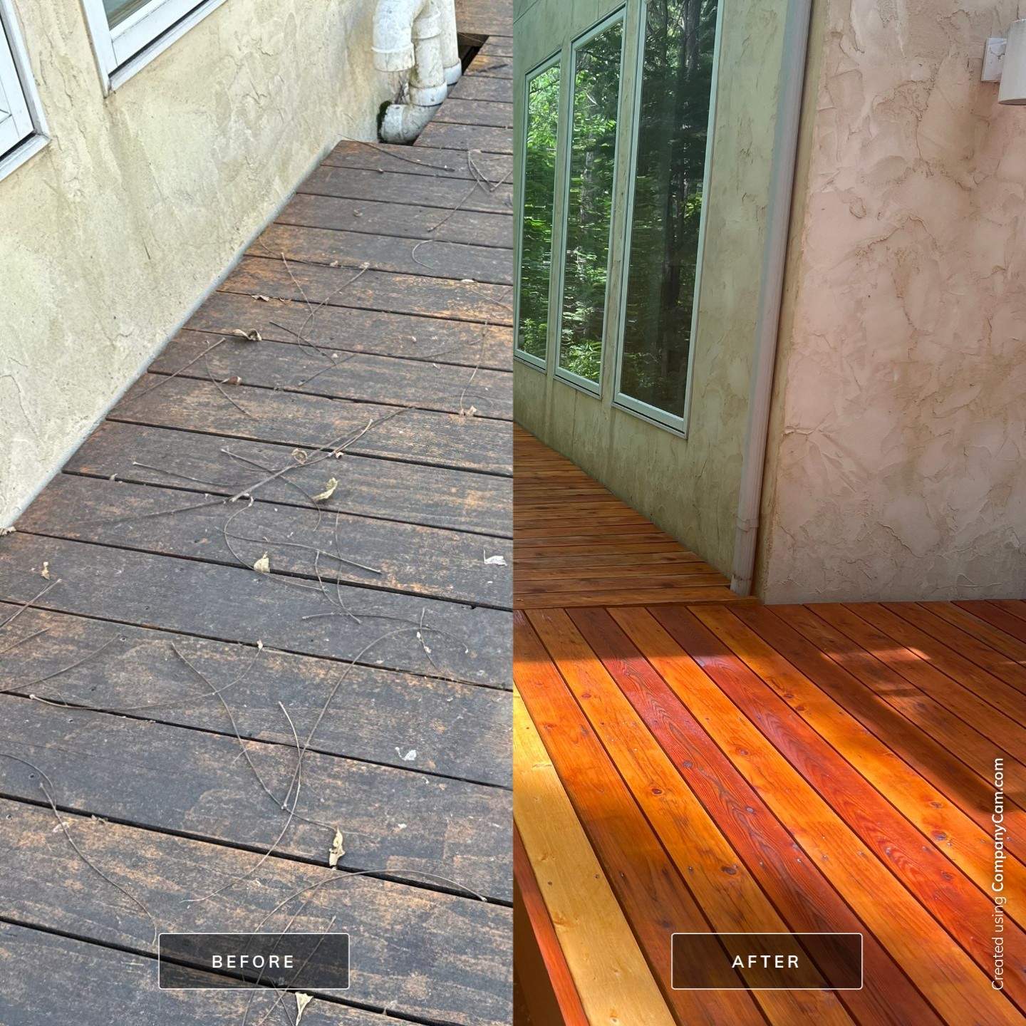 Multi-Level Wood Deck Restoration and Refinishing in Muskego by OCS Contracting Services