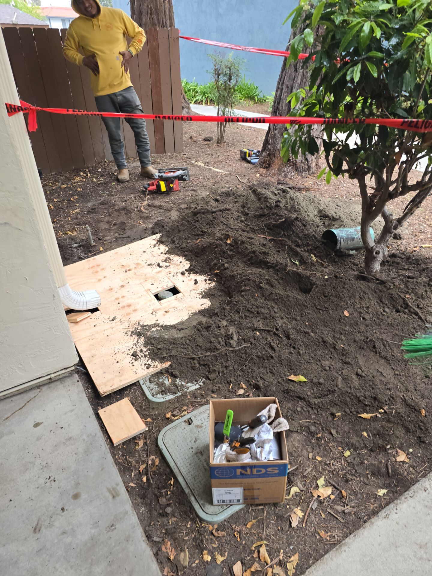 Installation of New Underground Piping by Us Plumbing 