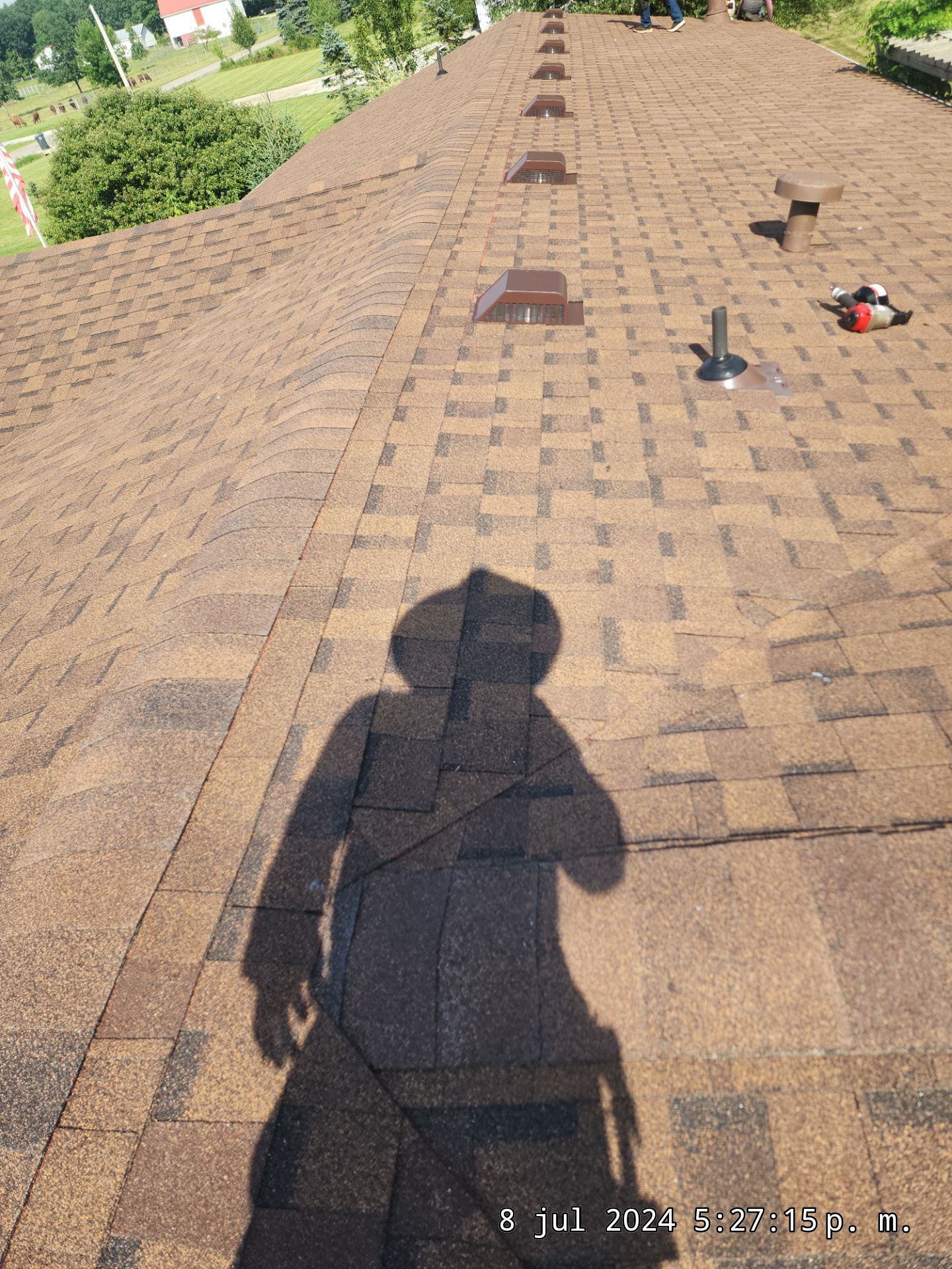 Atlas Pinnacle, Color, Burnt Hickory, Drip Edge, Color, Royal Brown by Eagle Eye Roofing