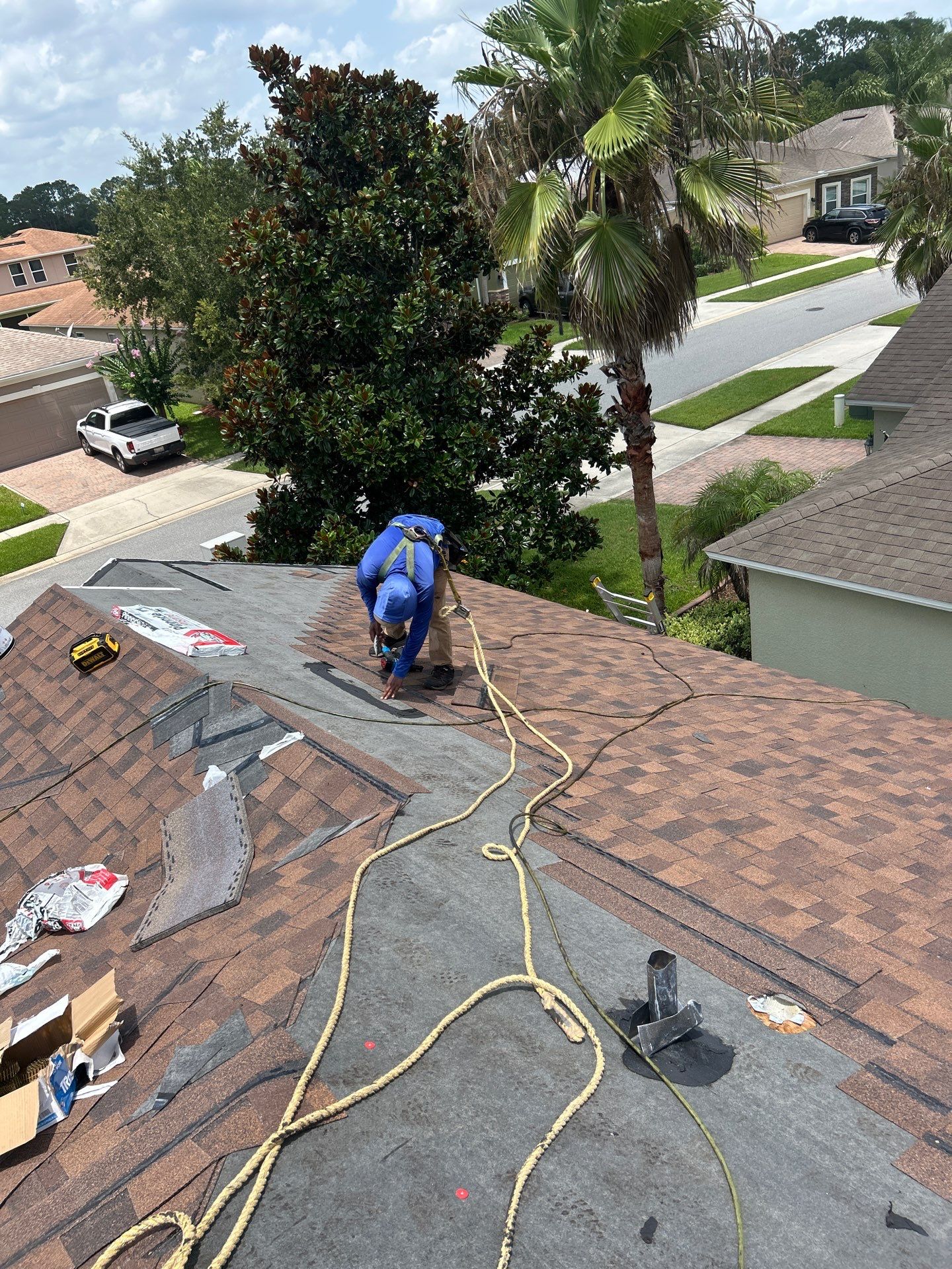Complete Residential Roof Replacement in Port Orange Featuring Burnt Hickory Shingles by Pinnacle Roofing Group