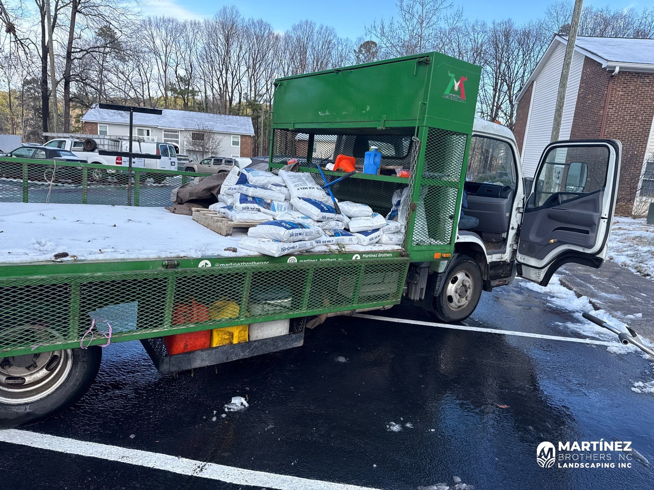 Snow removal from streets in Cary by Martinez Brother’s Nc Landscaping Inc