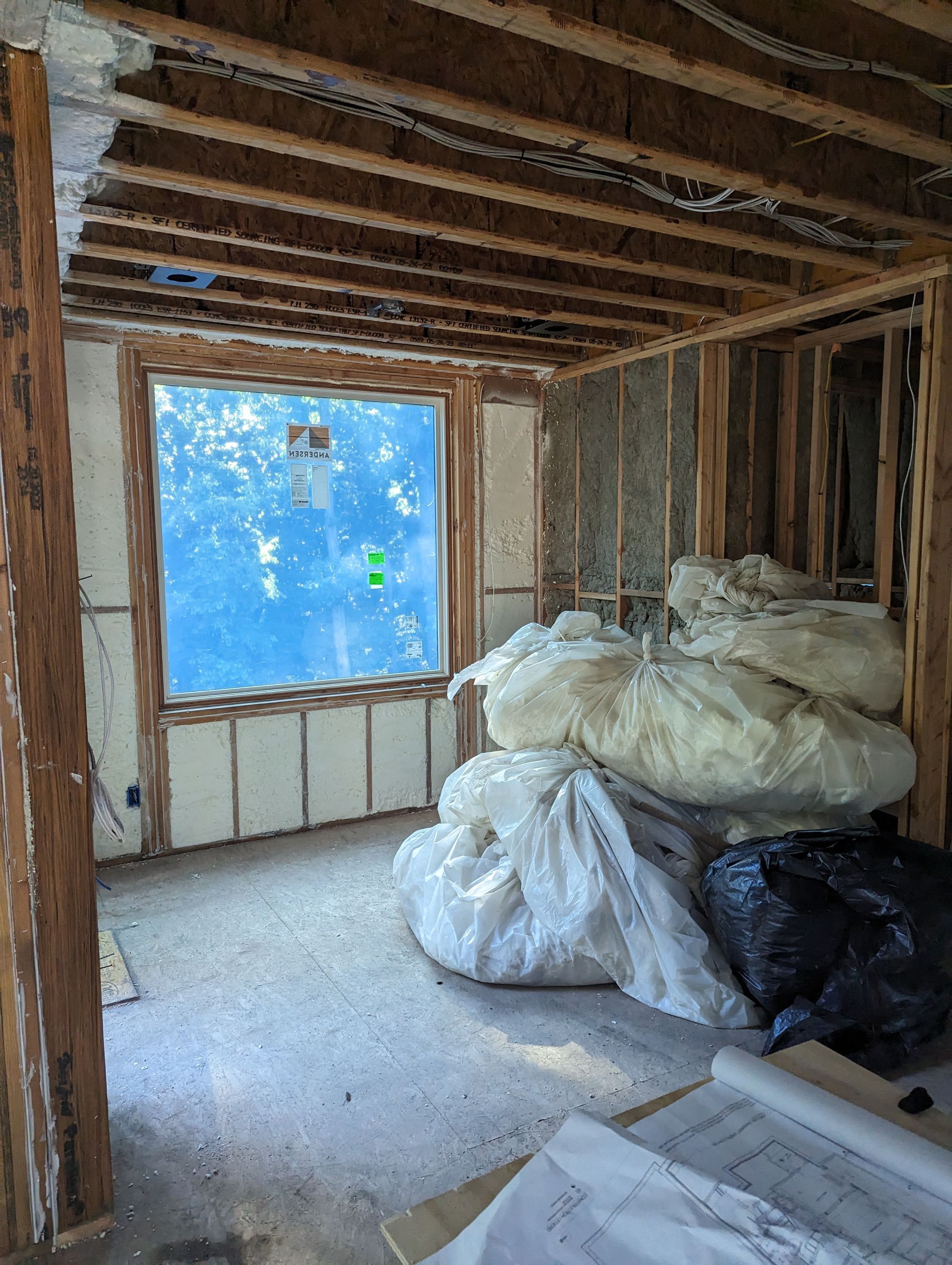 New Home Construction using open cell spray foam by NYS Foam & Energy