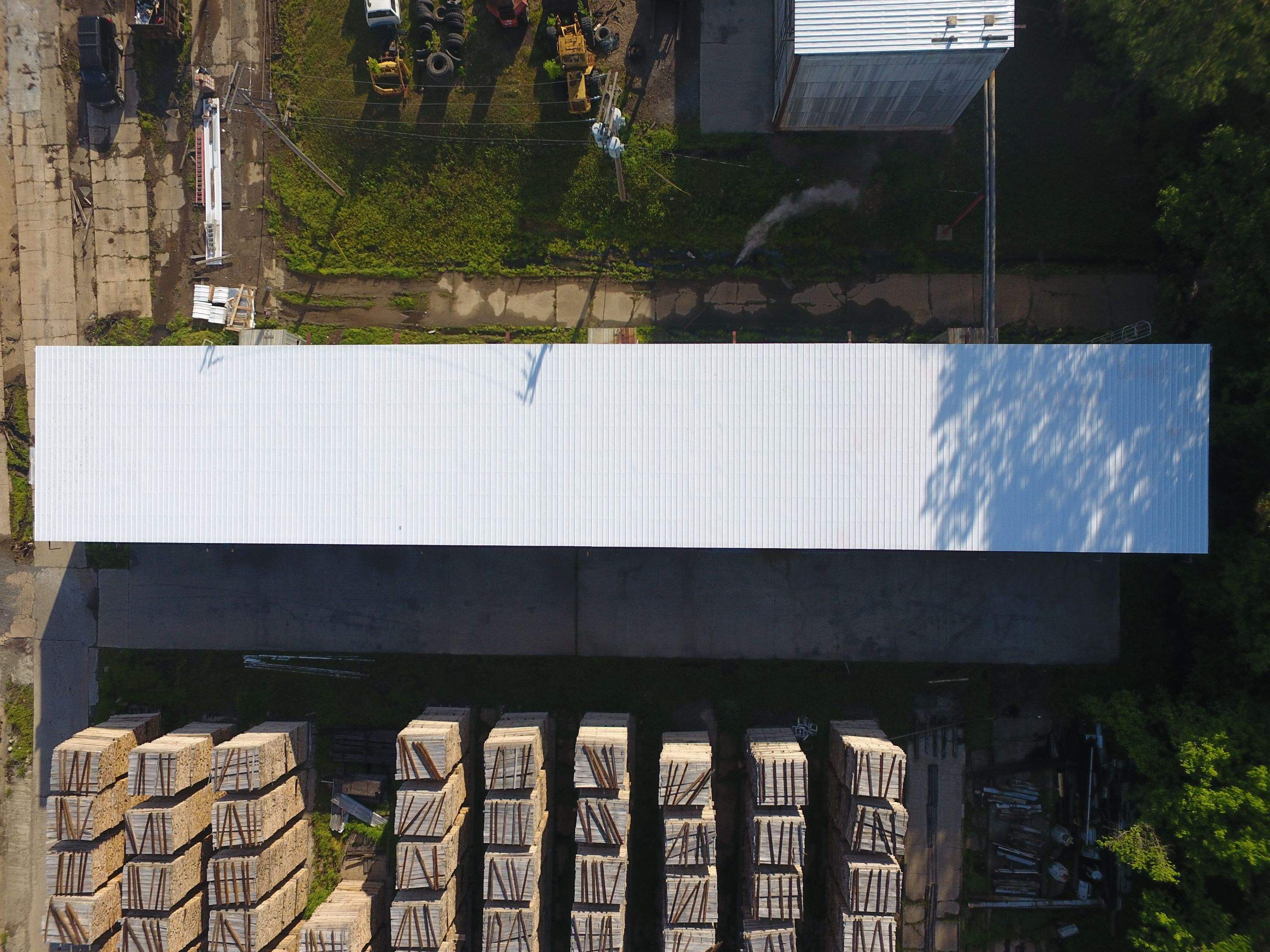 Commercial Roofing Installation using Aluminum Roofing panels by Hostetler Roofing
