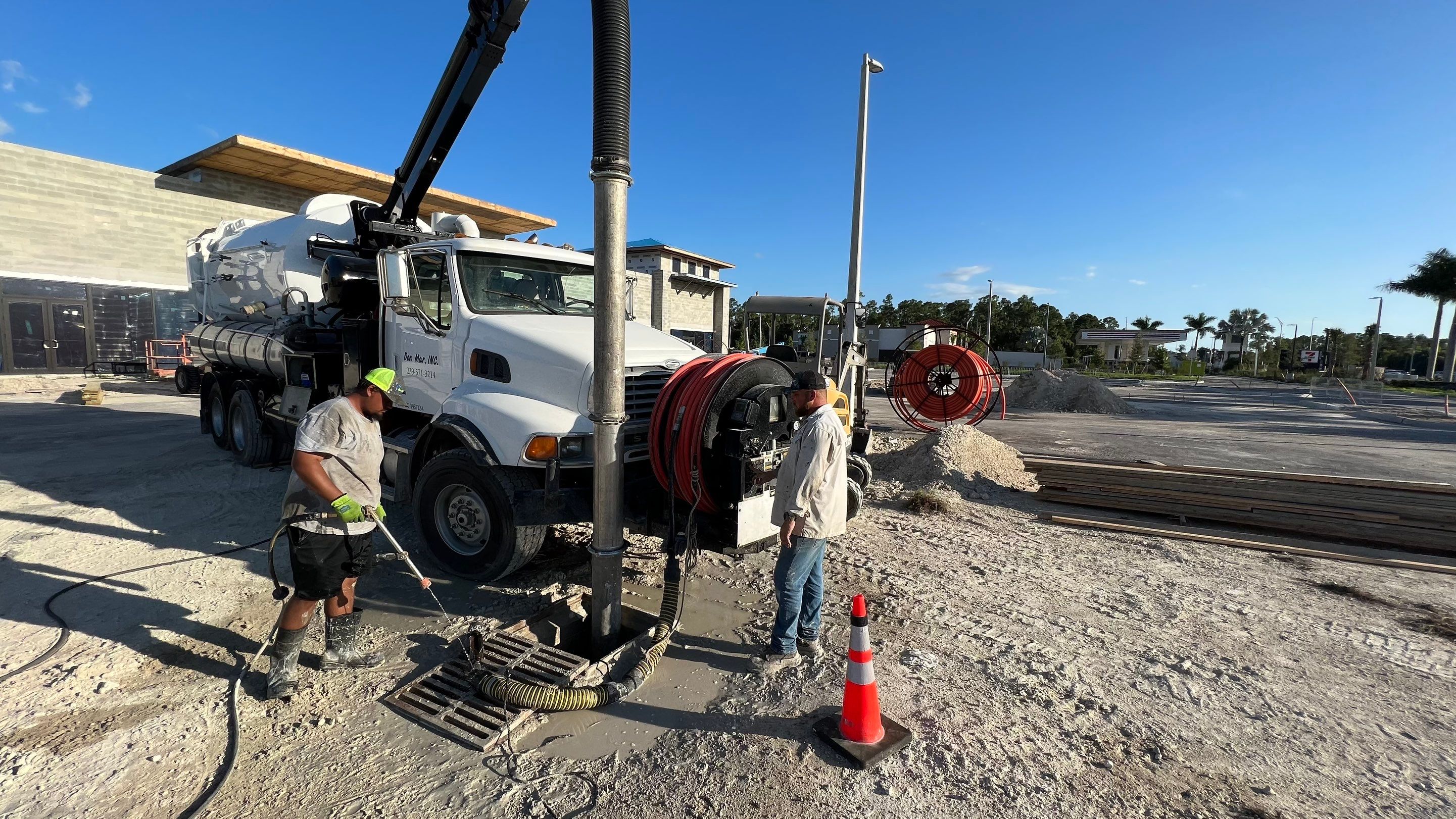 New Construction Storm Drain System Cleaning by APS Power & Water
