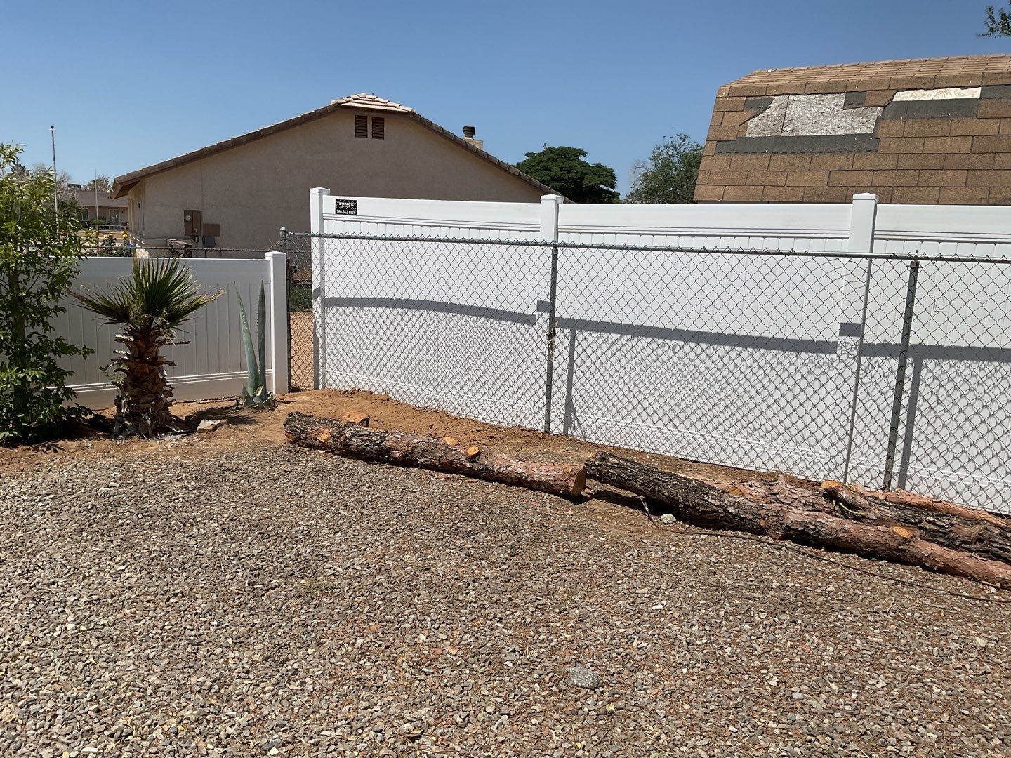 Fence replacement using 6ft and 4ft vinyl  by Fence Guys Inc. 