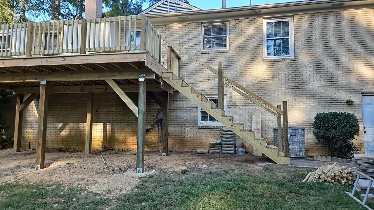 Split Rail Trail - Deck Installation  by Pillar and Pine