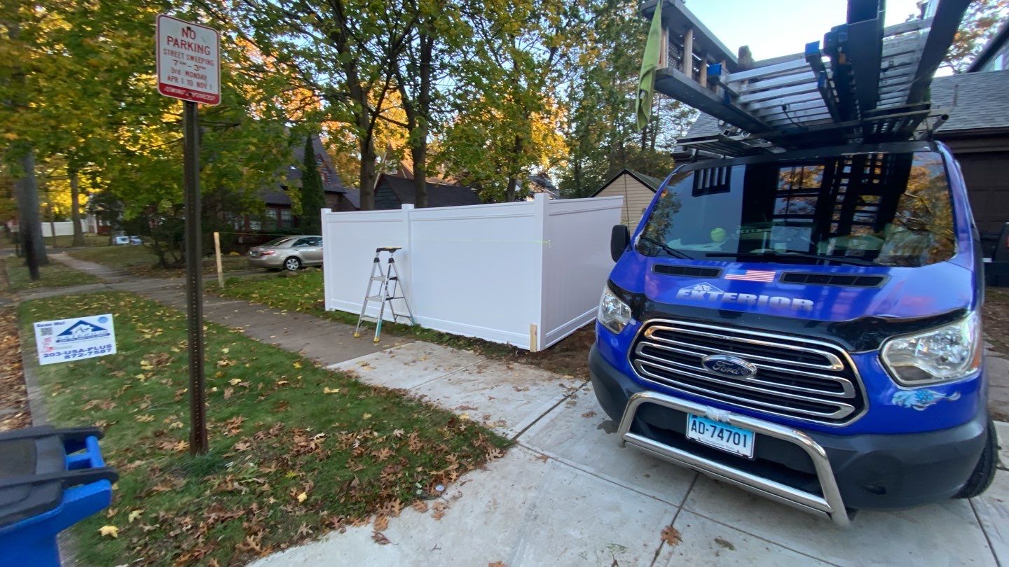 Fence Installation using Vinyl Fence  by A Plus Exterior