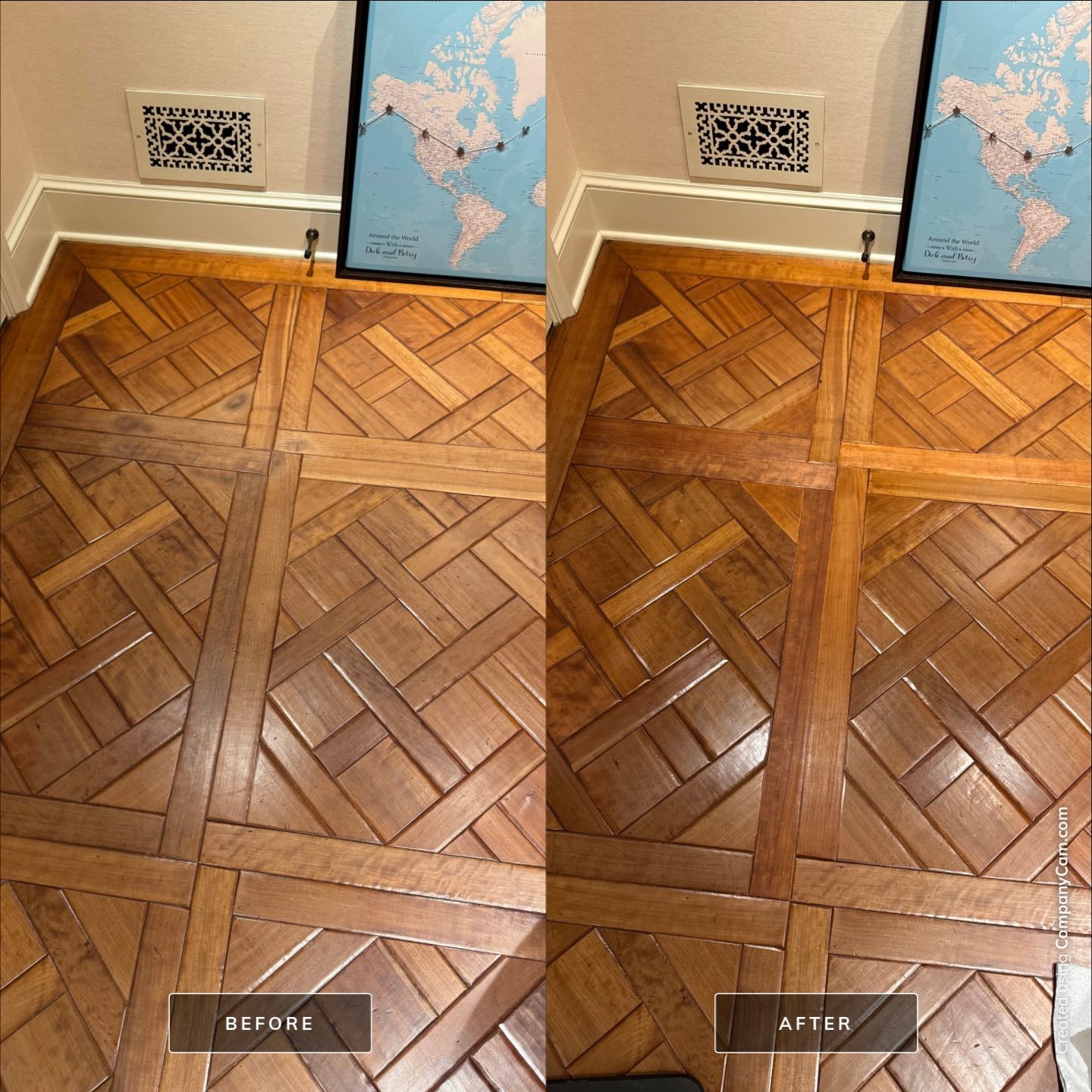 SPILLS HAPPEN! Repair Work to Estate Patterned Hardwood Floors by RTBaldwin Hardwood Floors