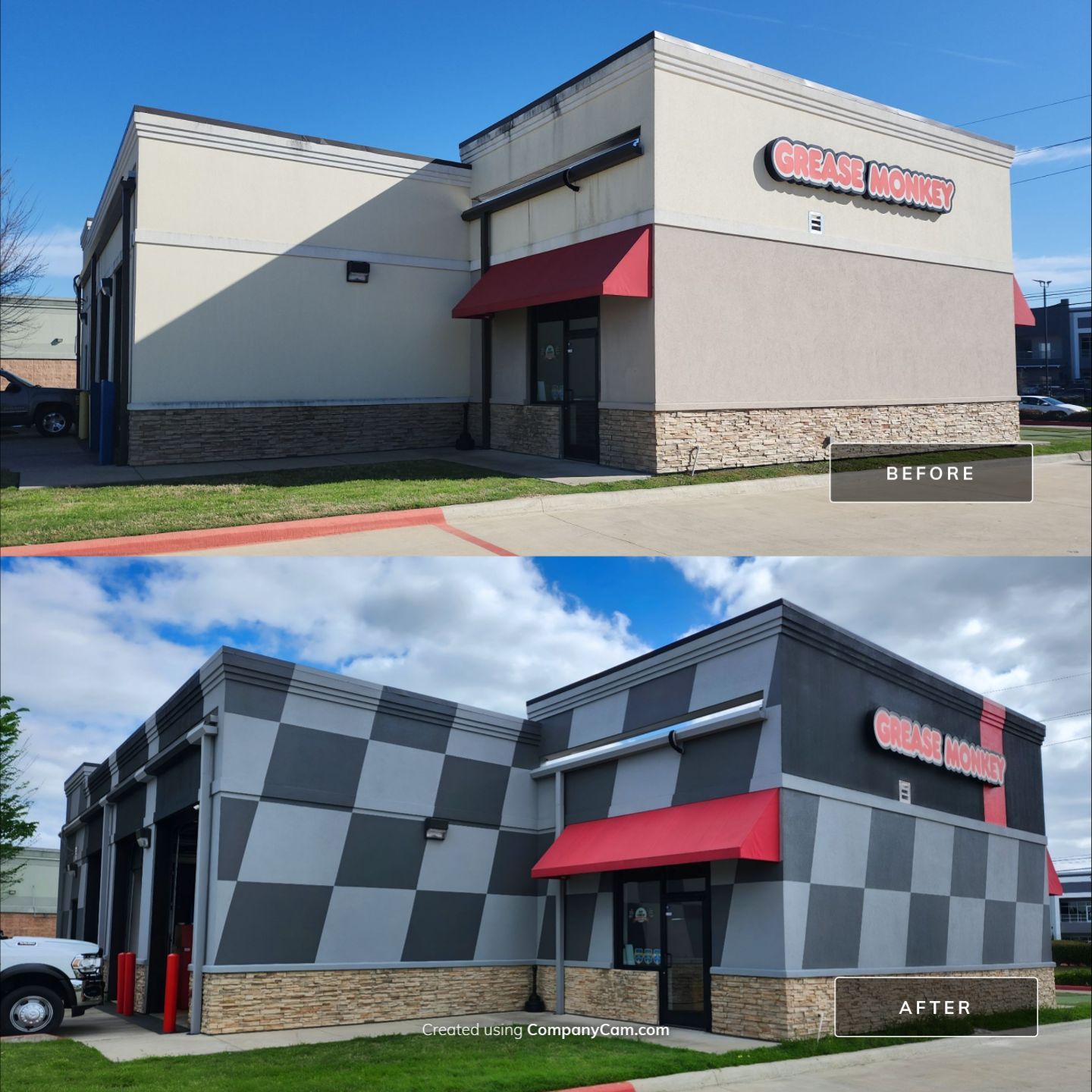 Grease Monkey Oil Change - Exterior Transformation by Fresh Coat Painters of NW Houston