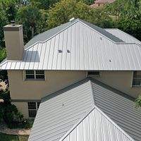 24ga 1.5" Mechanical Seam Silver Metallic by Total Roofing System The Metal Roof Experts